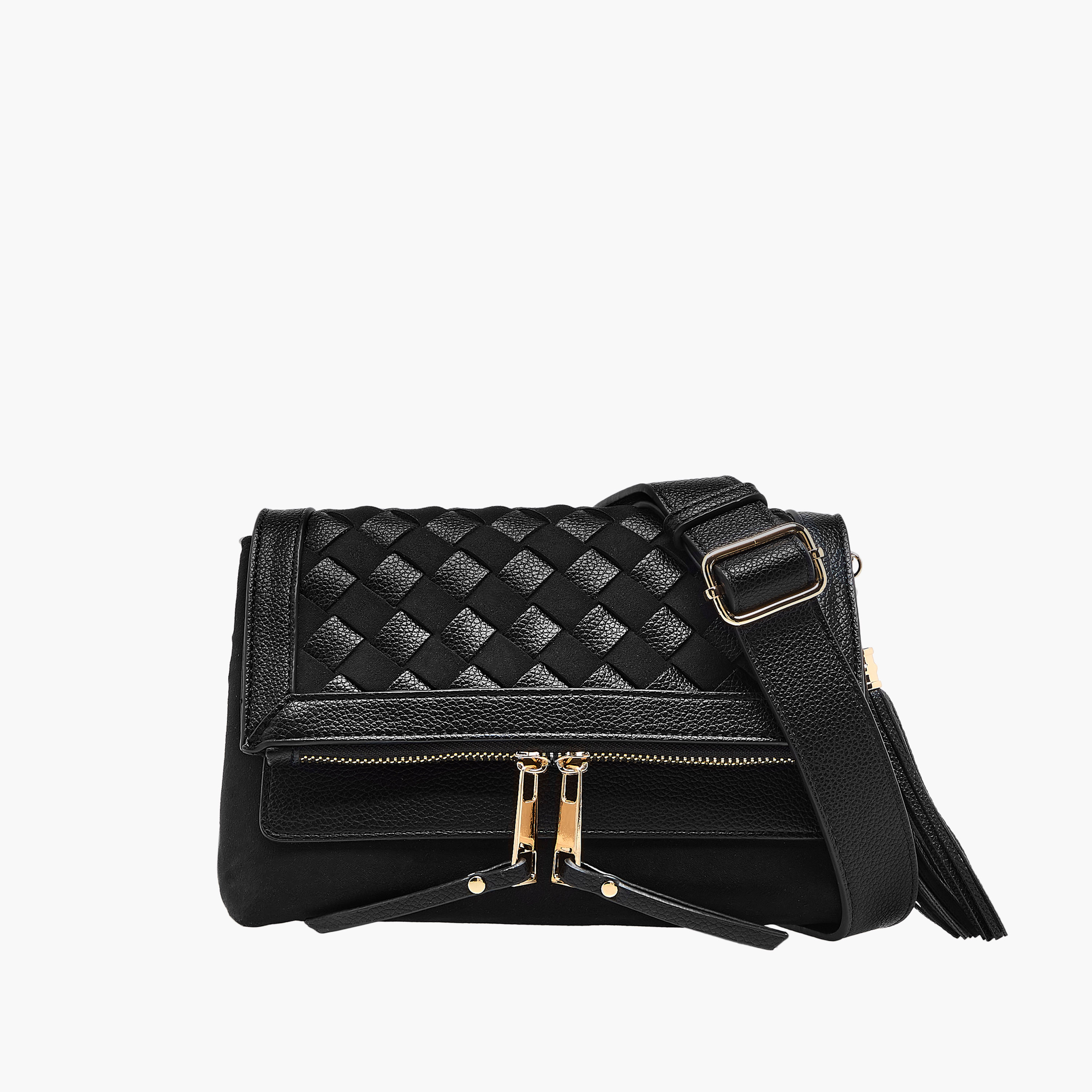 شنطة كروس بودي بارزة الملمس وزر إغلاق من ساشا-women-bagsandwallets-handbags-image-1