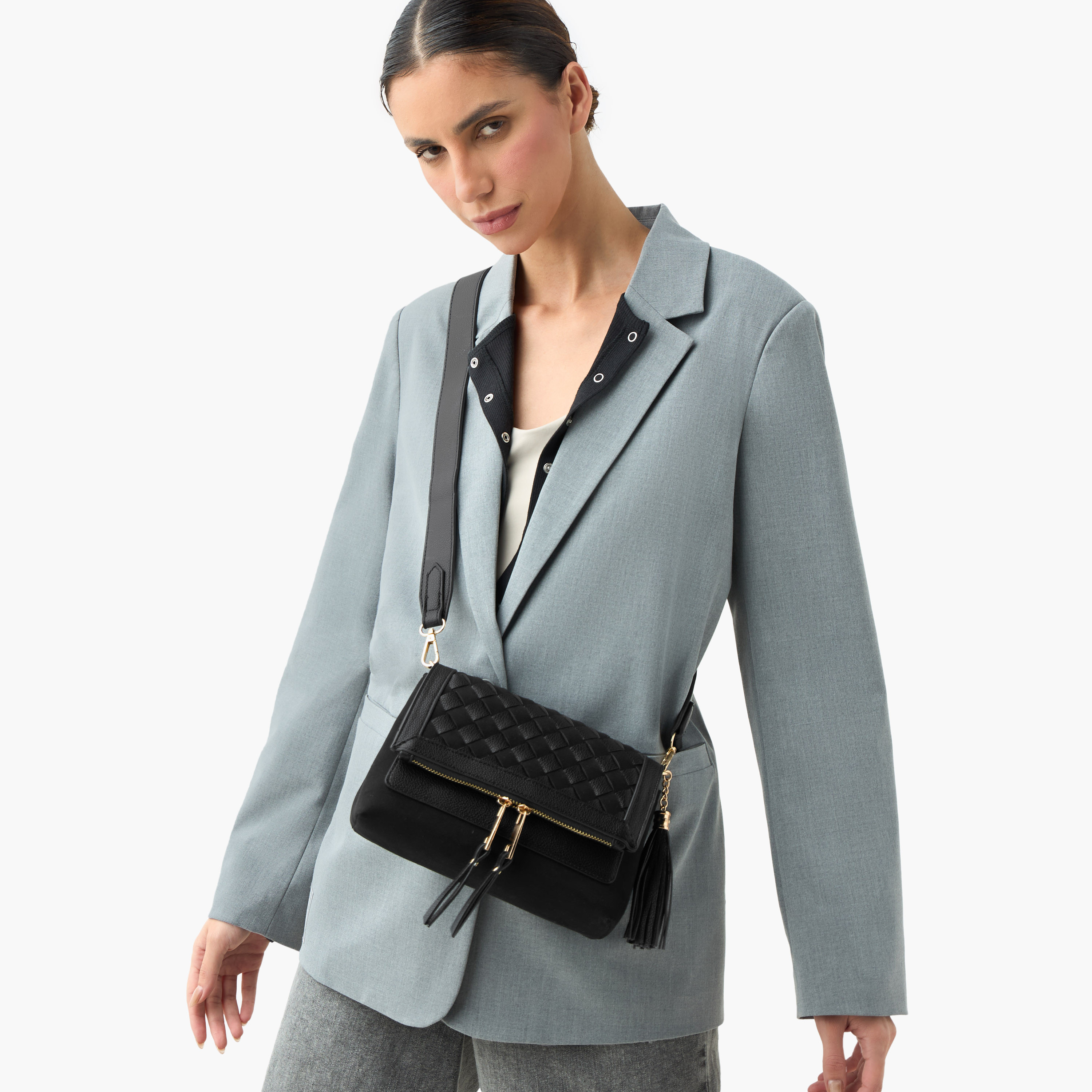 شنطة كروس بودي بارزة الملمس وزر إغلاق من ساشا-women-bagsandwallets-handbags-image-2