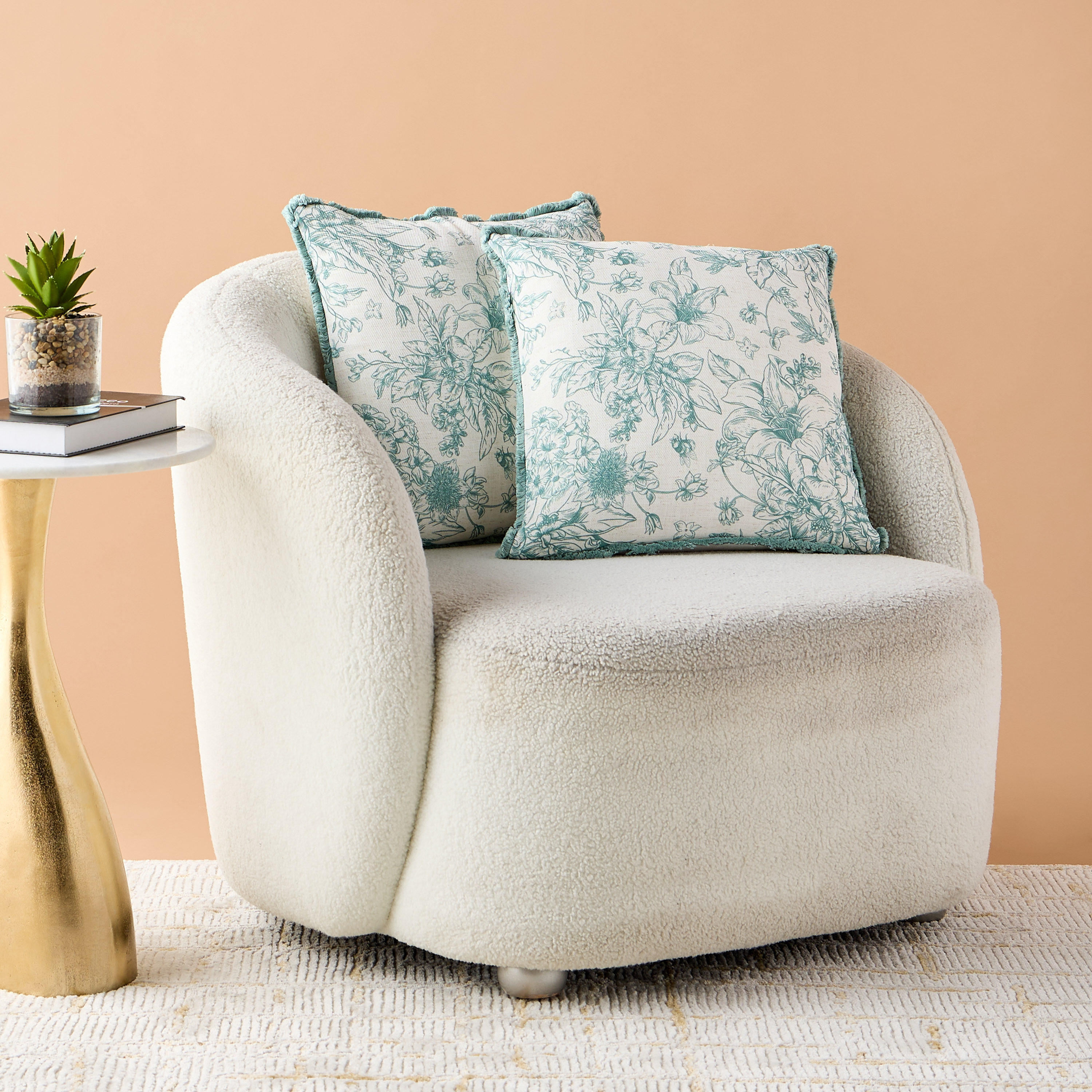 Printed 2-Piece Cushion Cover with Fringe Set - 45x45 cms-household-cushionsandthrows-filledcushions-decorativecushions-image-1