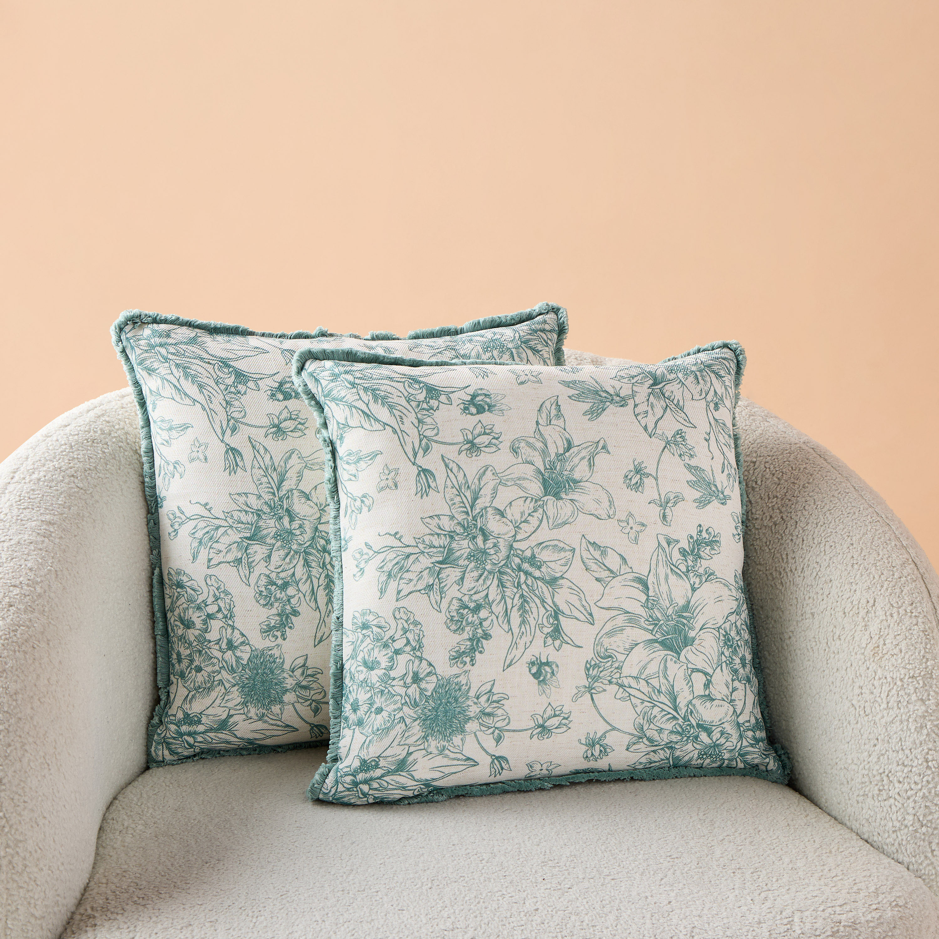 Printed 2-Piece Cushion Cover with Fringe Set - 45x45 cms-household-cushionsandthrows-filledcushions-decorativecushions-image-2