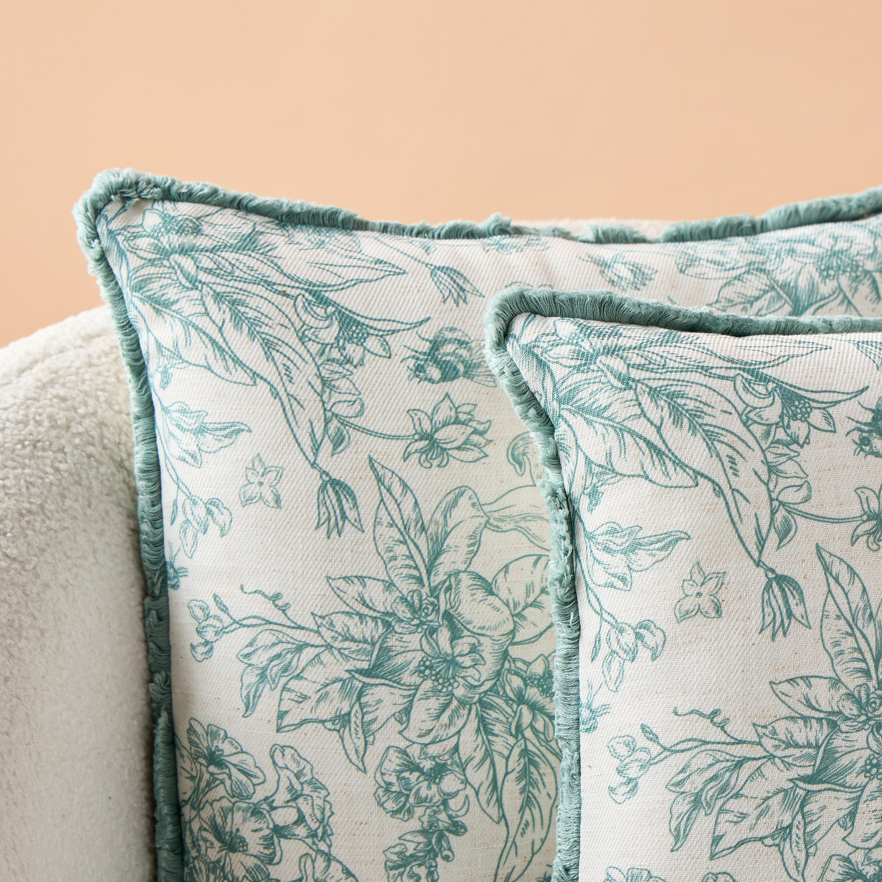 Printed 2-Piece Cushion Cover with Fringe Set - 45x45 cms-household-cushionsandthrows-filledcushions-decorativecushions-image-3
