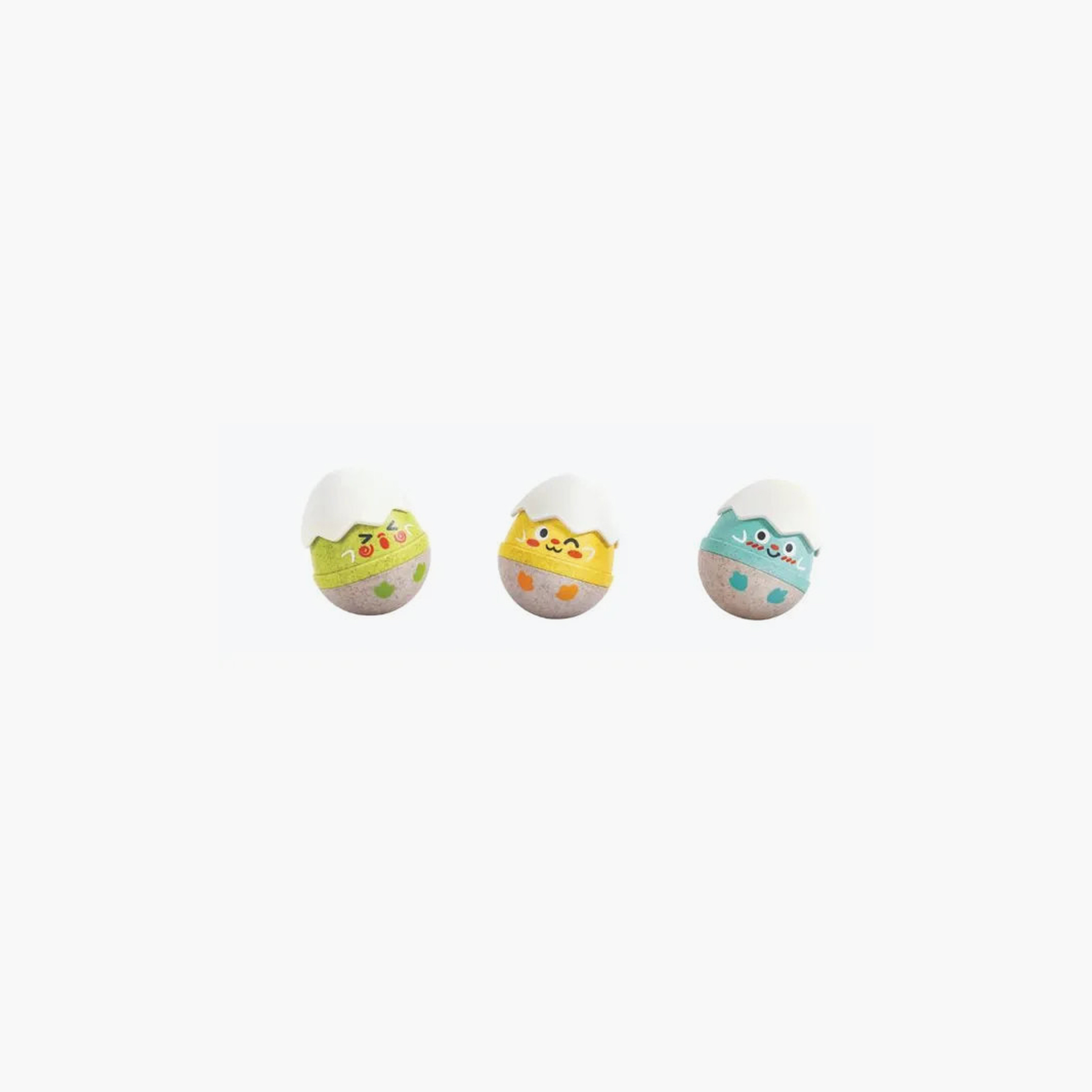 Hape 3-Piece Happy Hatchlings Wobble Rattles - White-toys-babyandtoddlertoys-rattlesandteethers-image-1