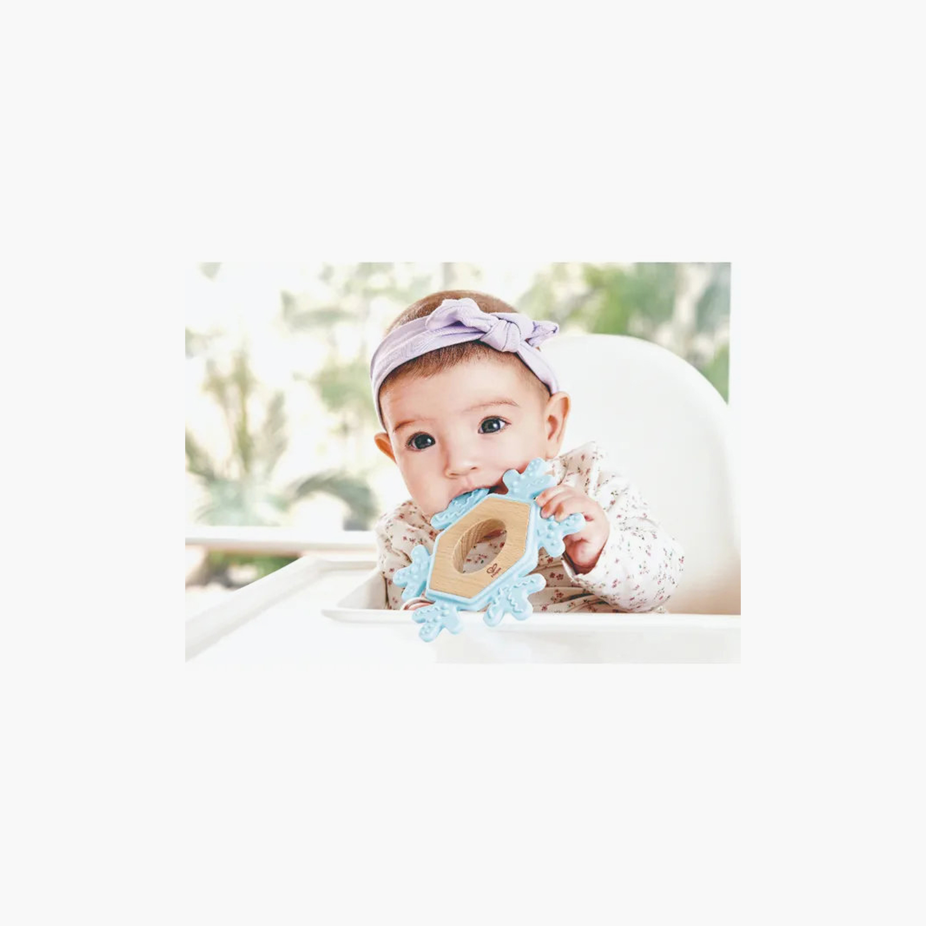 Hape - Snowy Silicone Teether - Snowflake-toys-babyandtoddlertoys-rattlesandteethers-image-3