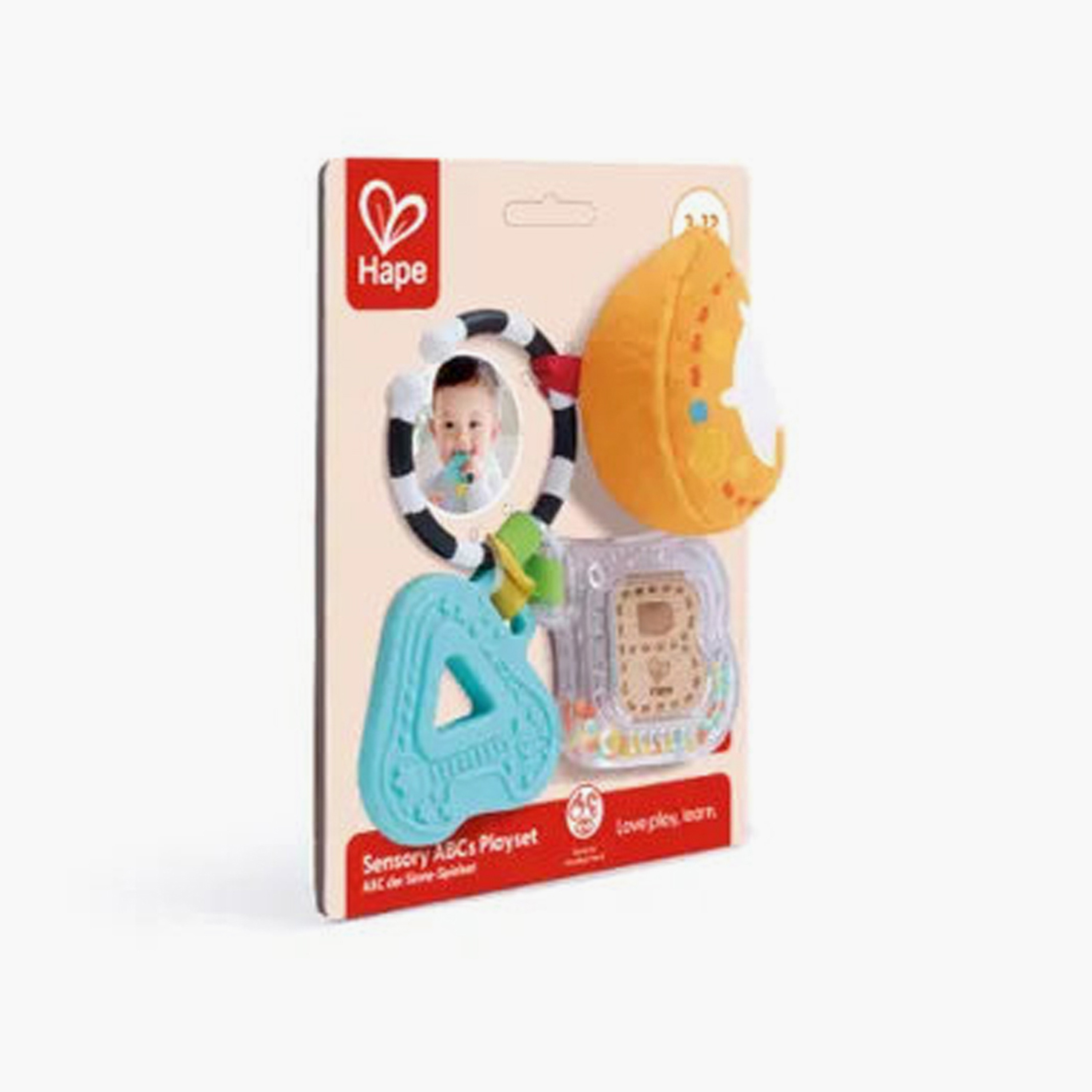 مجموعة ألعاب هابي 3 في 1 الحسية الأبجدية - عضاضة، خشخيشة، ولعبة قطيفة-toys-babyandtoddlertoys-rattlesandteethers-image-1