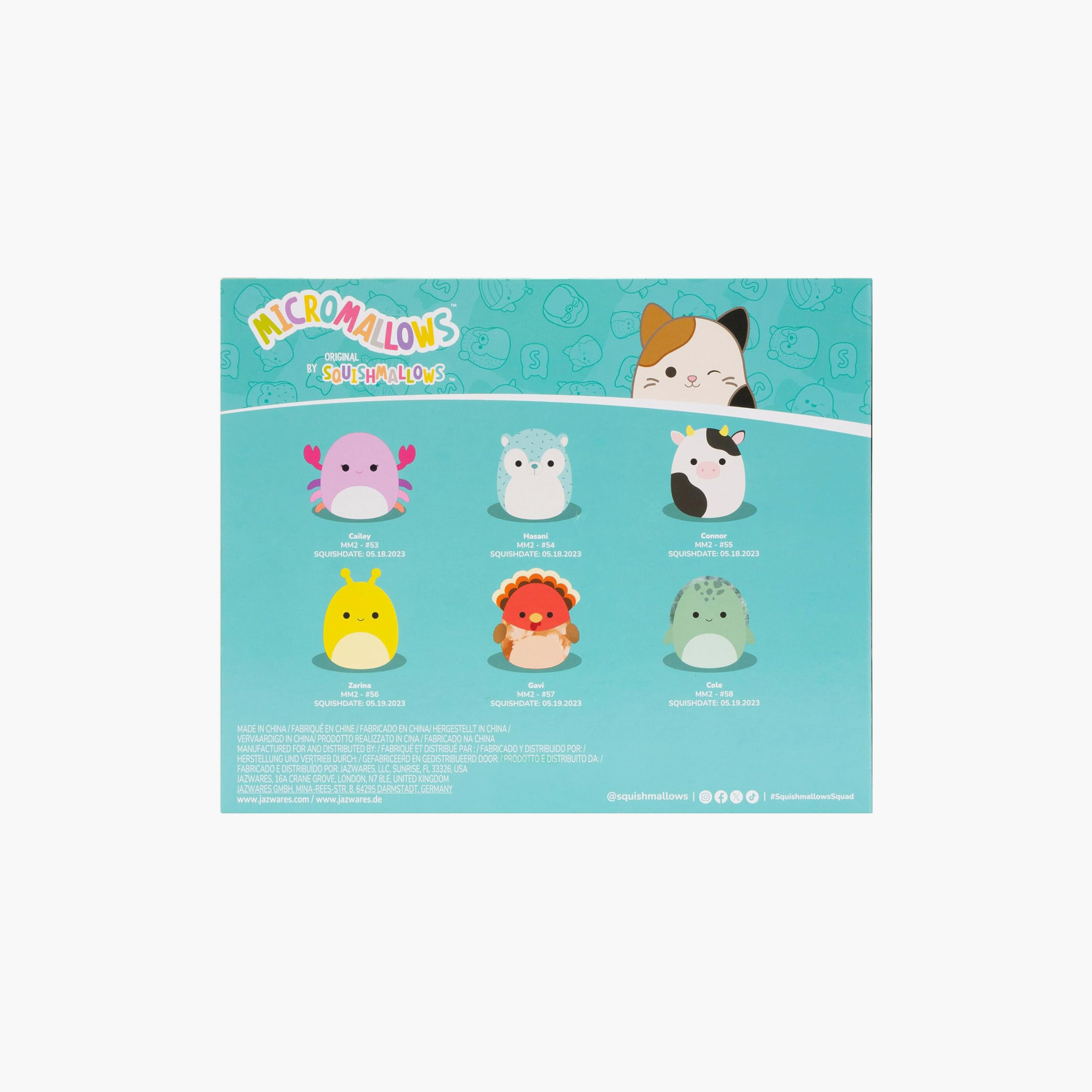 Squishmallows 6-Piece Micromallows – Danny Dinosaur, Dane Dragon, Malcolm Mushroom, Lena Guava Fruit, Leonard Lion, Noah Seal-toys-plushsofttoys-animals-image-2