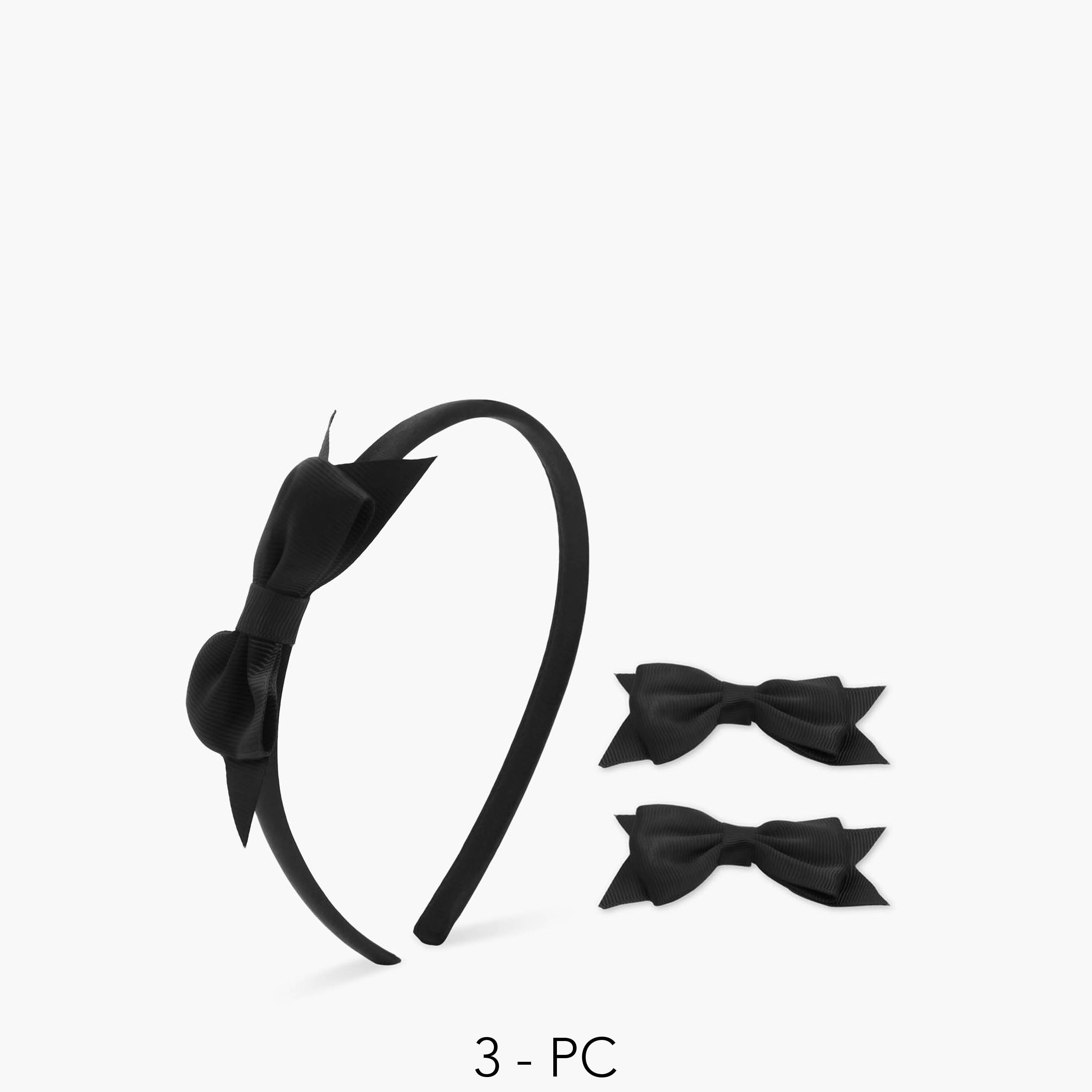 Charmz 3-Piece Bow Accent Hairband and Hair Clip Set-girls-accessories-hairaccessories-image-1