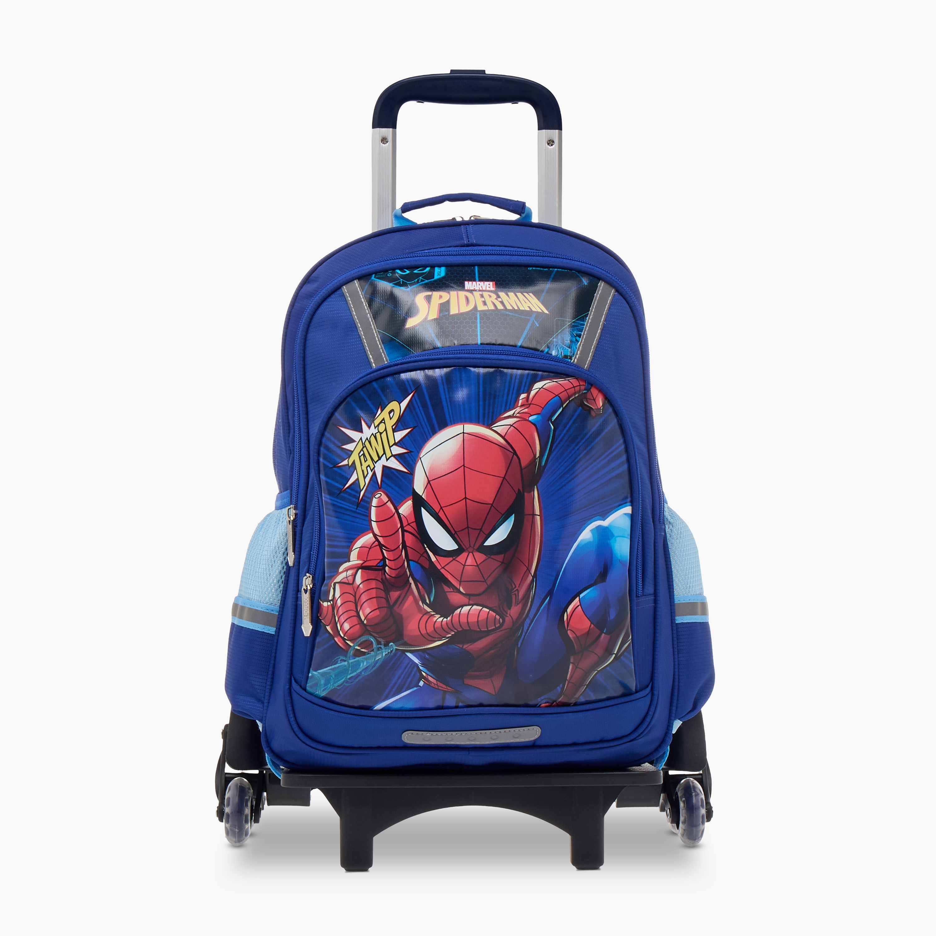Disney Spider-Man Print Trolley Backpack with Retractable Handle - 16 inches-school-bagsandbackpacks-trolleybags-image-1