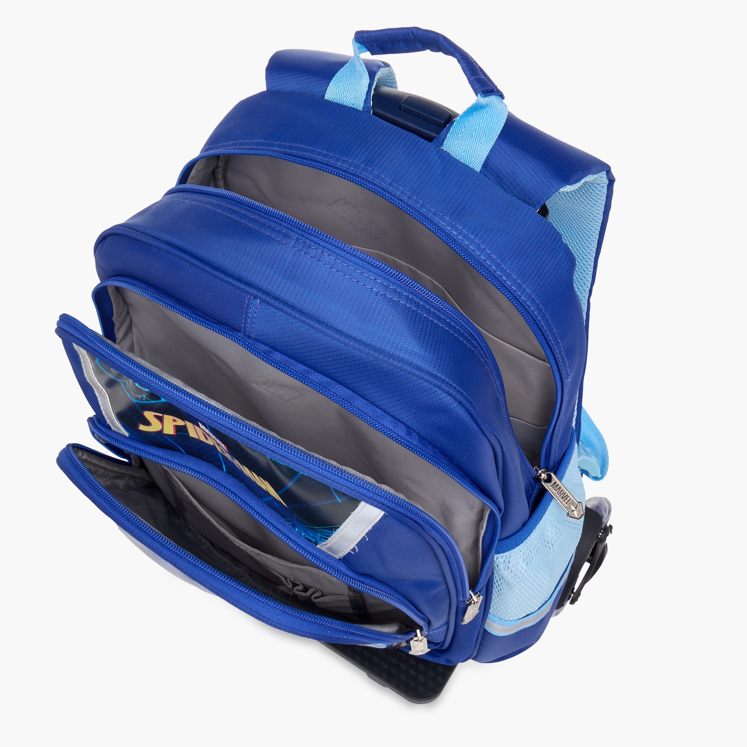 شنطة ظهر ترولي بمقبض قابل للسحب وطبعات سبايدرمان من ديزني - 16 بوصة-school-bagsandbackpacks-trolleybags-image-15