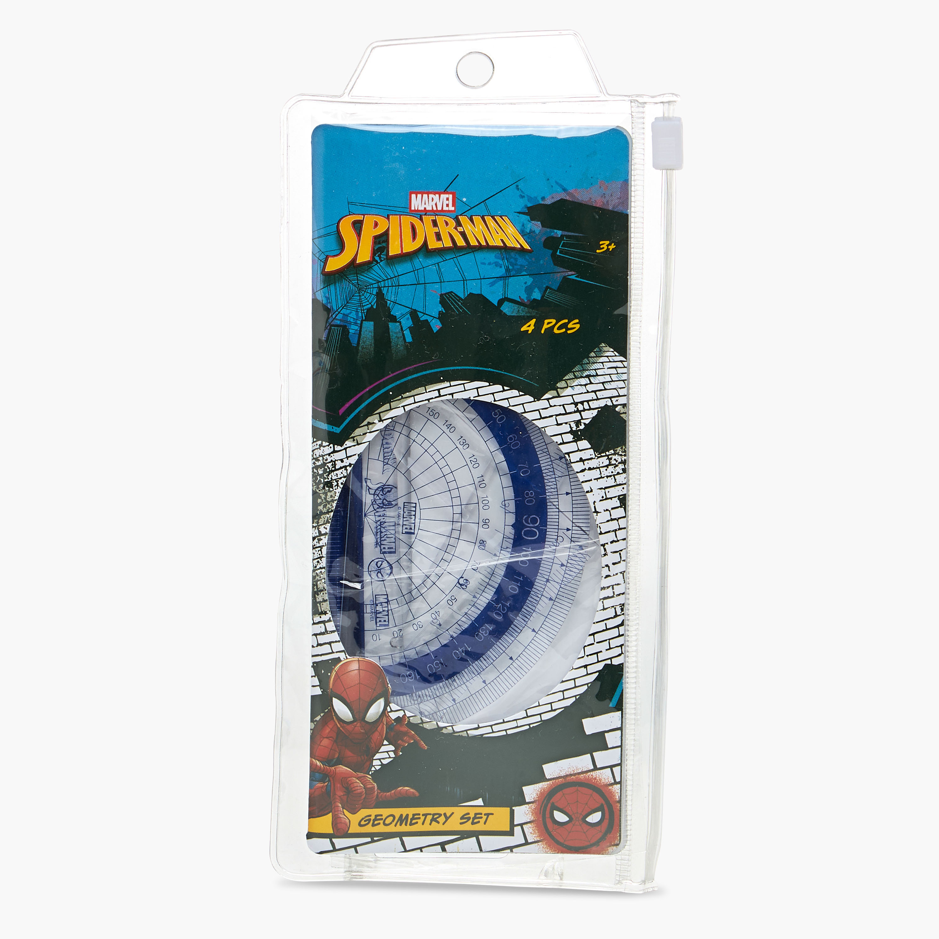طقم مسطرة هندسية بزخارف سبايدرمان من مارفل-school-stationery-accessories-image-1