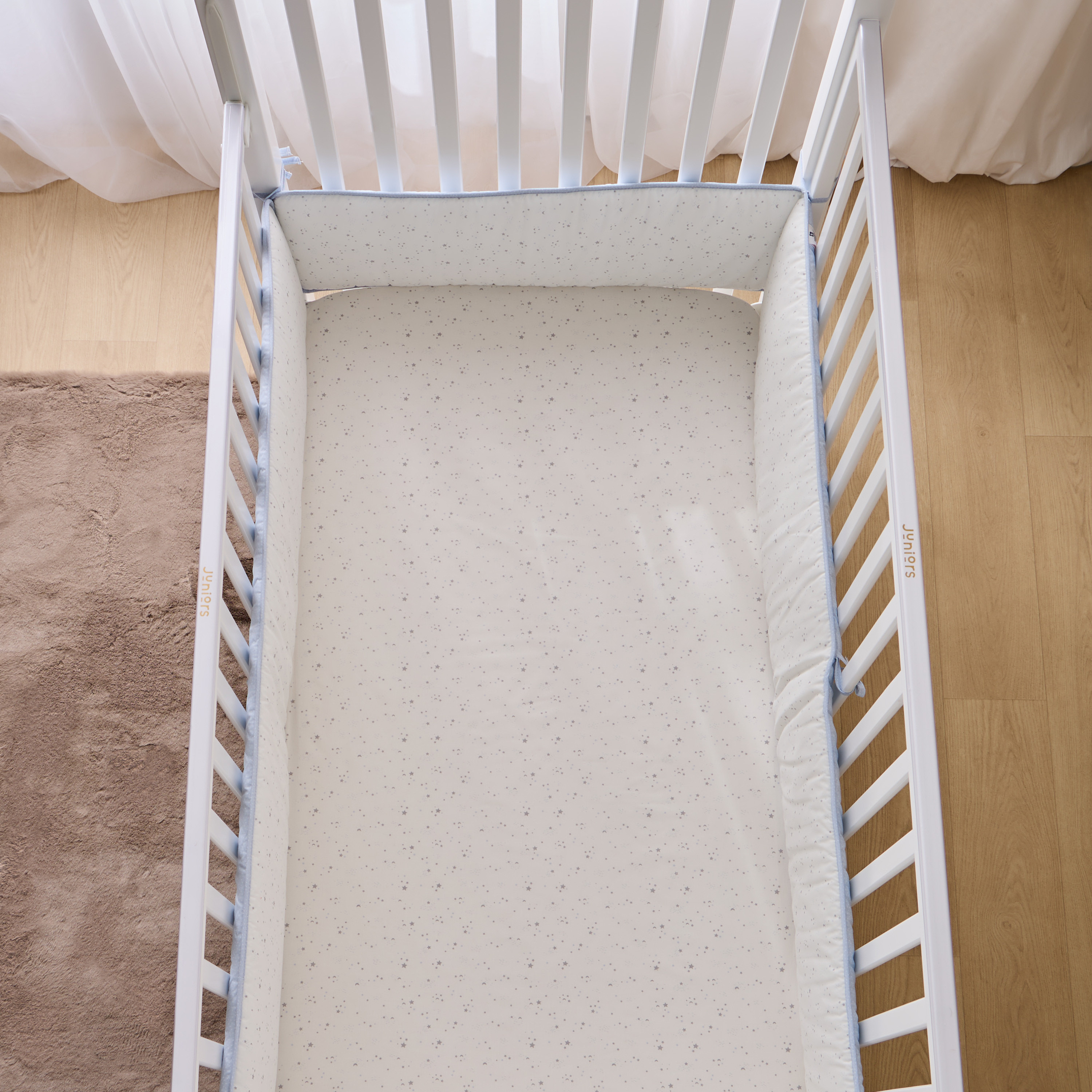 Cambrass Crib Accessory Cot Bumper with Star Print, 390x25 cm, Set of 2-baby-nursery-furniture-cribsandbeds-cribaccessories-image-3