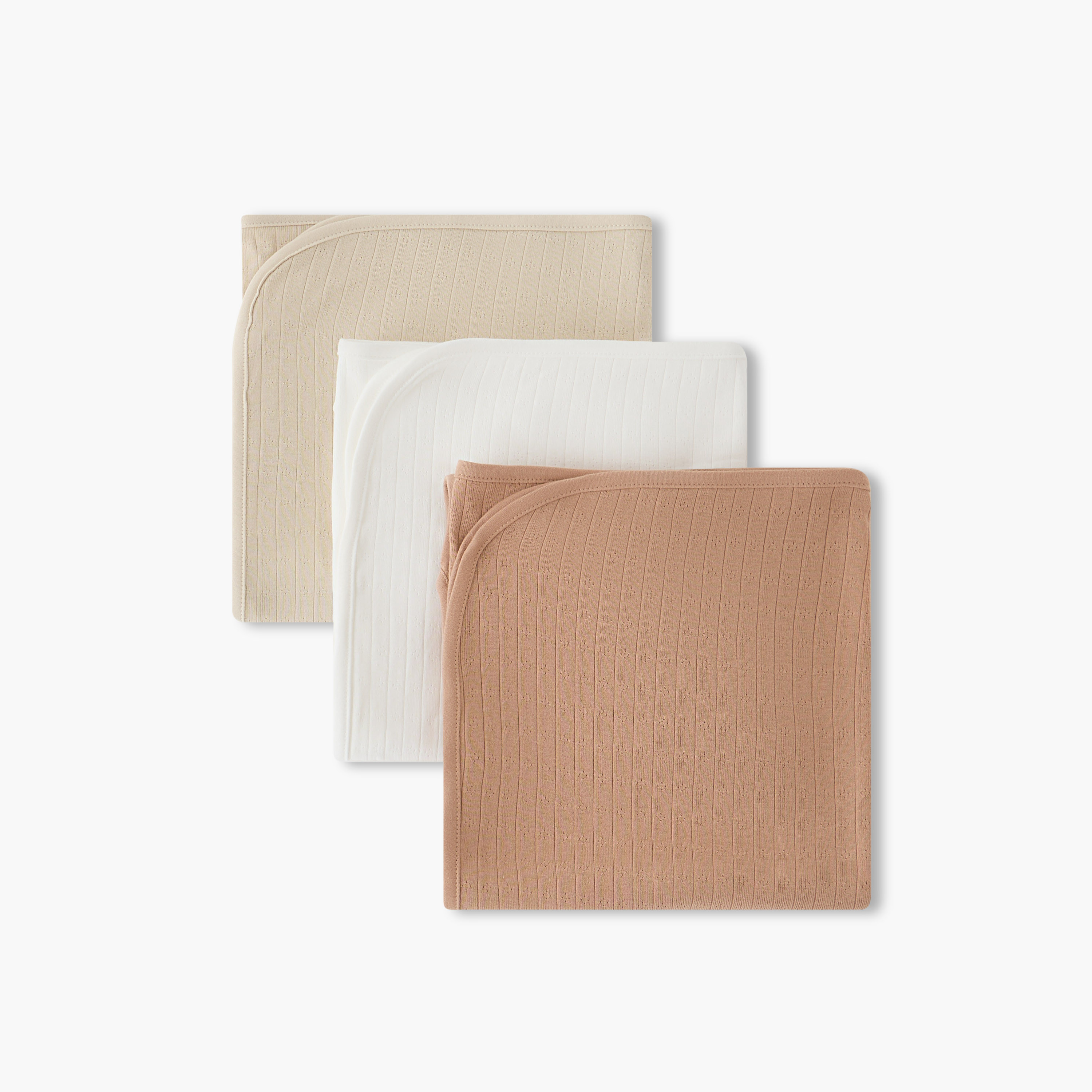 طقم من 3 - بطانيات أمهات جدد بملمس مضلع بارز من جونيورز، 80x100 سم-baby-nursery-blanketsandswaddles-receivingblankets-image-3