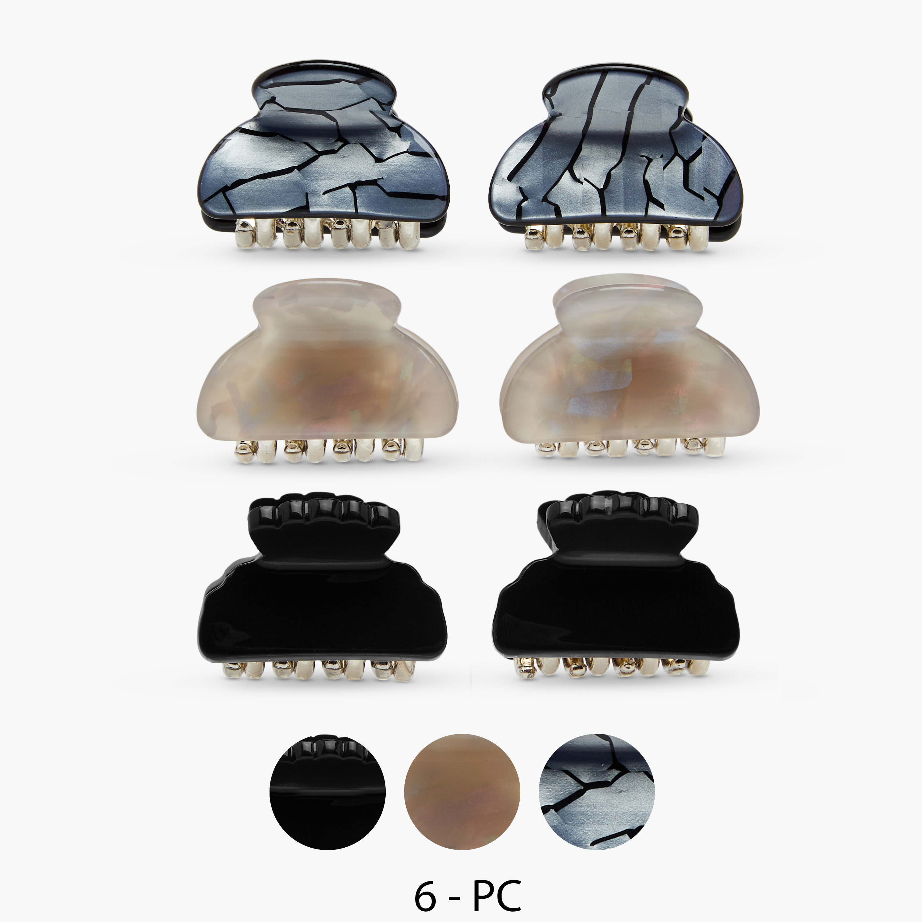 مشابك شعر متنوعة - طقم من 6 قطع-women-hairaccessories-clamps-image-1