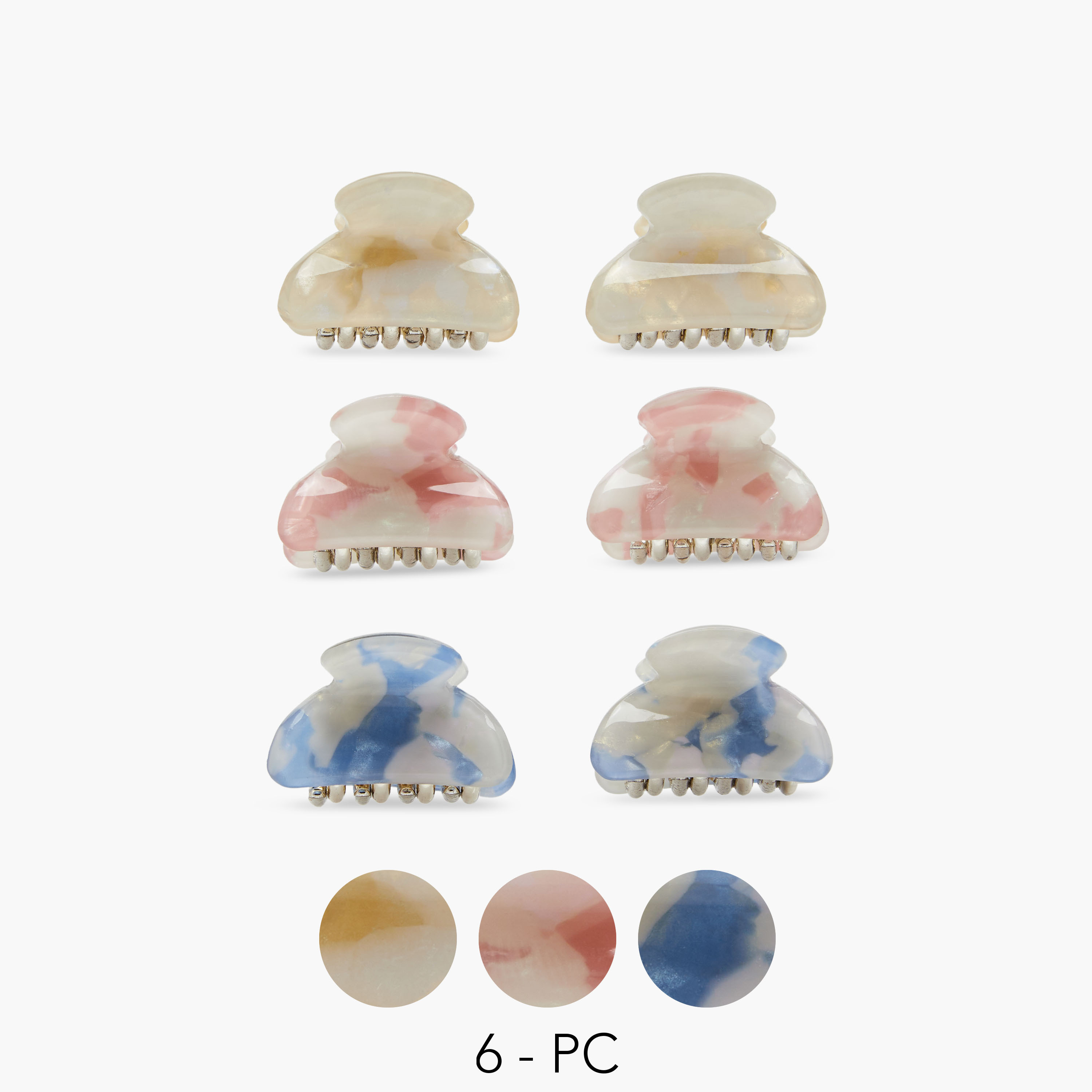 طقم مشابك شعر 6 قطع بطبعات-women-hairaccessories-clamps-image-1