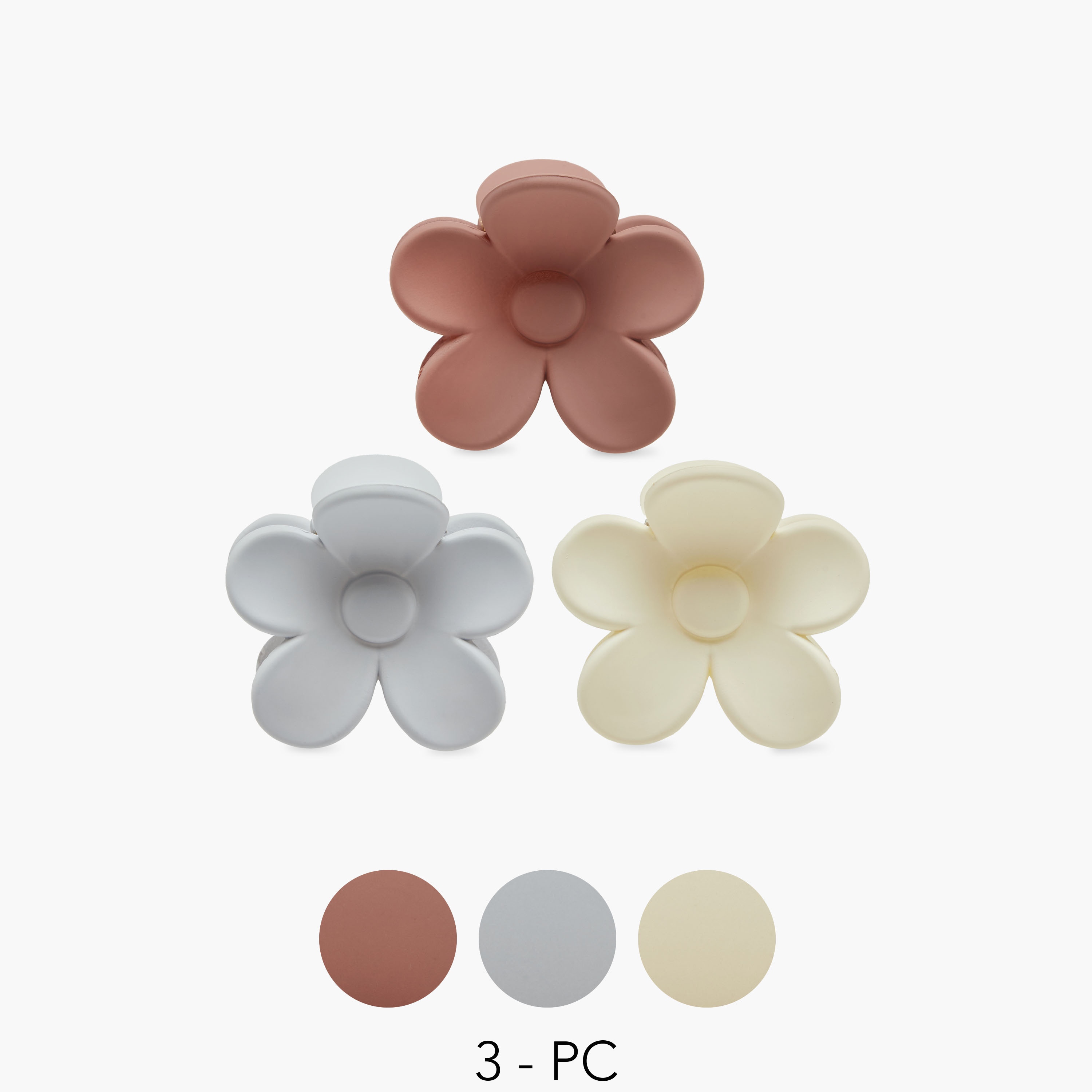 Solid Floral Hair Clamp - Set of 3-women-hairaccessories-clamps-image-1