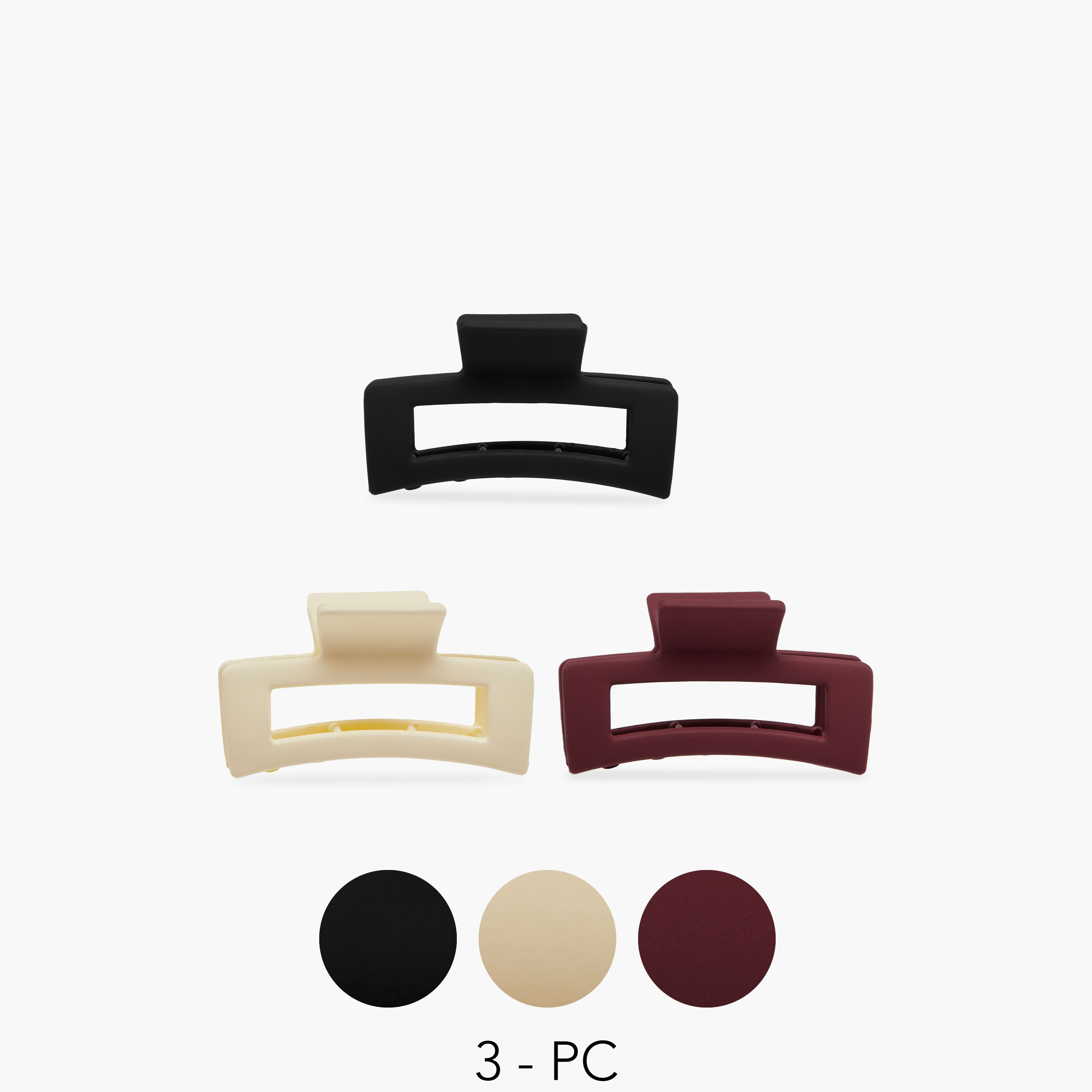 مشبك شعر سادة - طقم من 3 قطع-women-hairaccessories-clamps-image-1