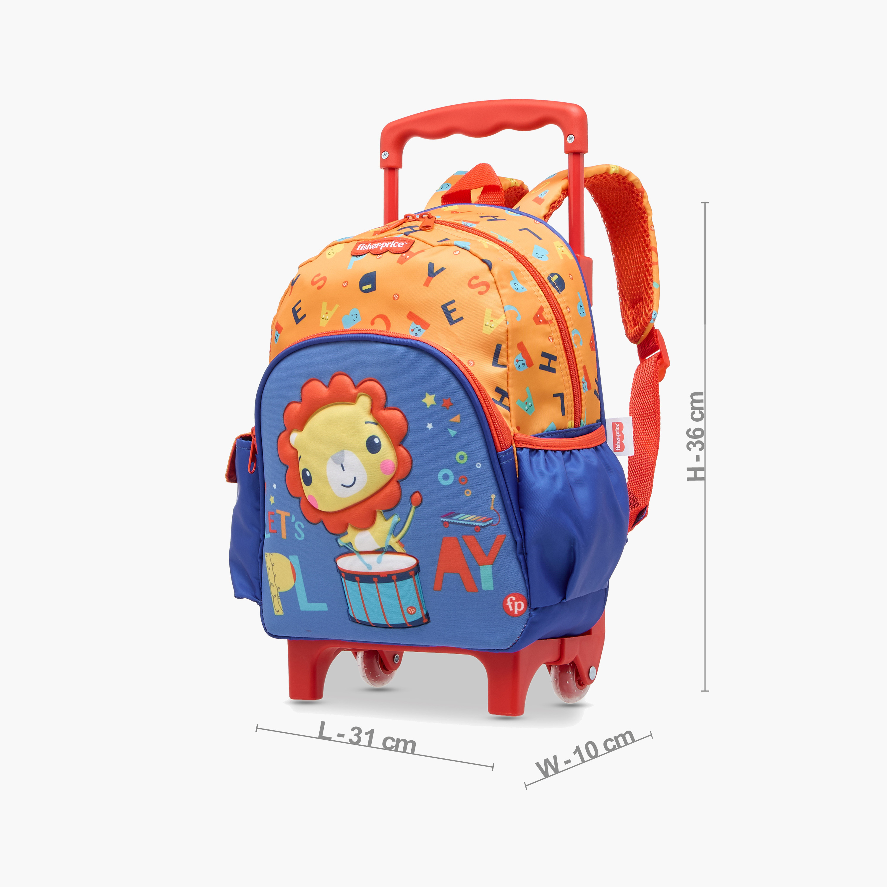 شنطة ظهر ترولي بطبعات بمقبض قابل للسحب وسحاب إغلاق من فيشر-برايس - 12 بوصة-school-bagsandbackpacks-trolleybags-image-2