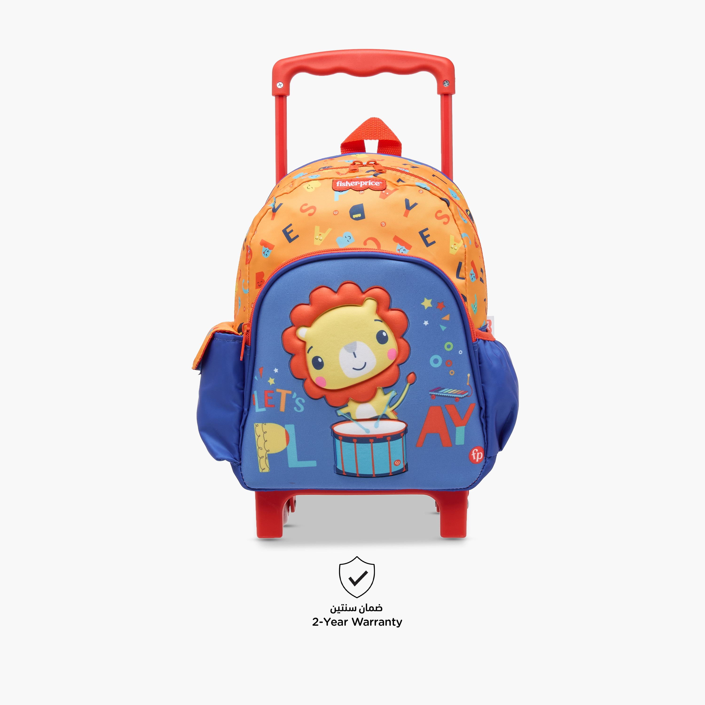 شنطة ظهر ترولي بطبعات بمقبض قابل للسحب وسحاب إغلاق من فيشر-برايس - 12 بوصة-school-bagsandbackpacks-trolleybags-image-4