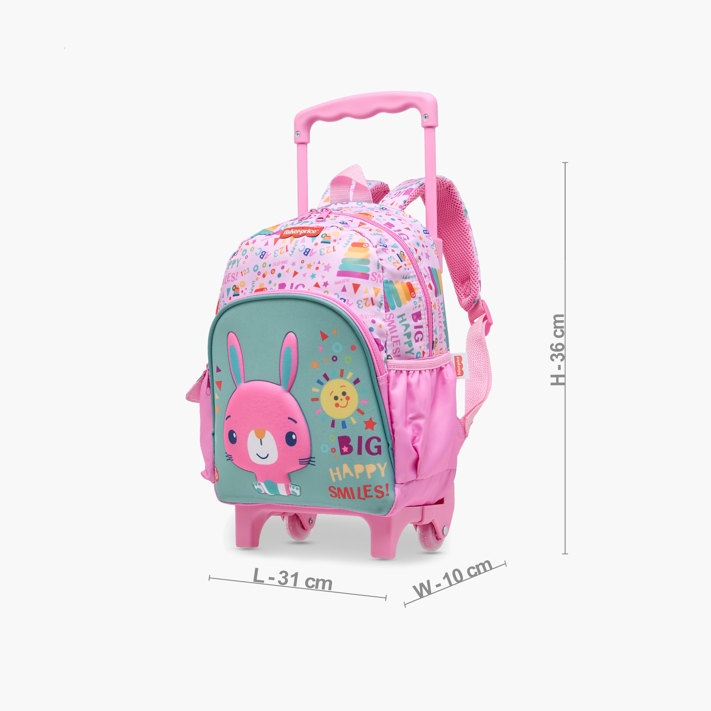 شنطة ظهر ترولي بطبعات ومقبض قابل للسحب وسحاب إغلاق من فيشر-برايس - 12 بوصة-school-bagsandbackpacks-trolleybags-image-2