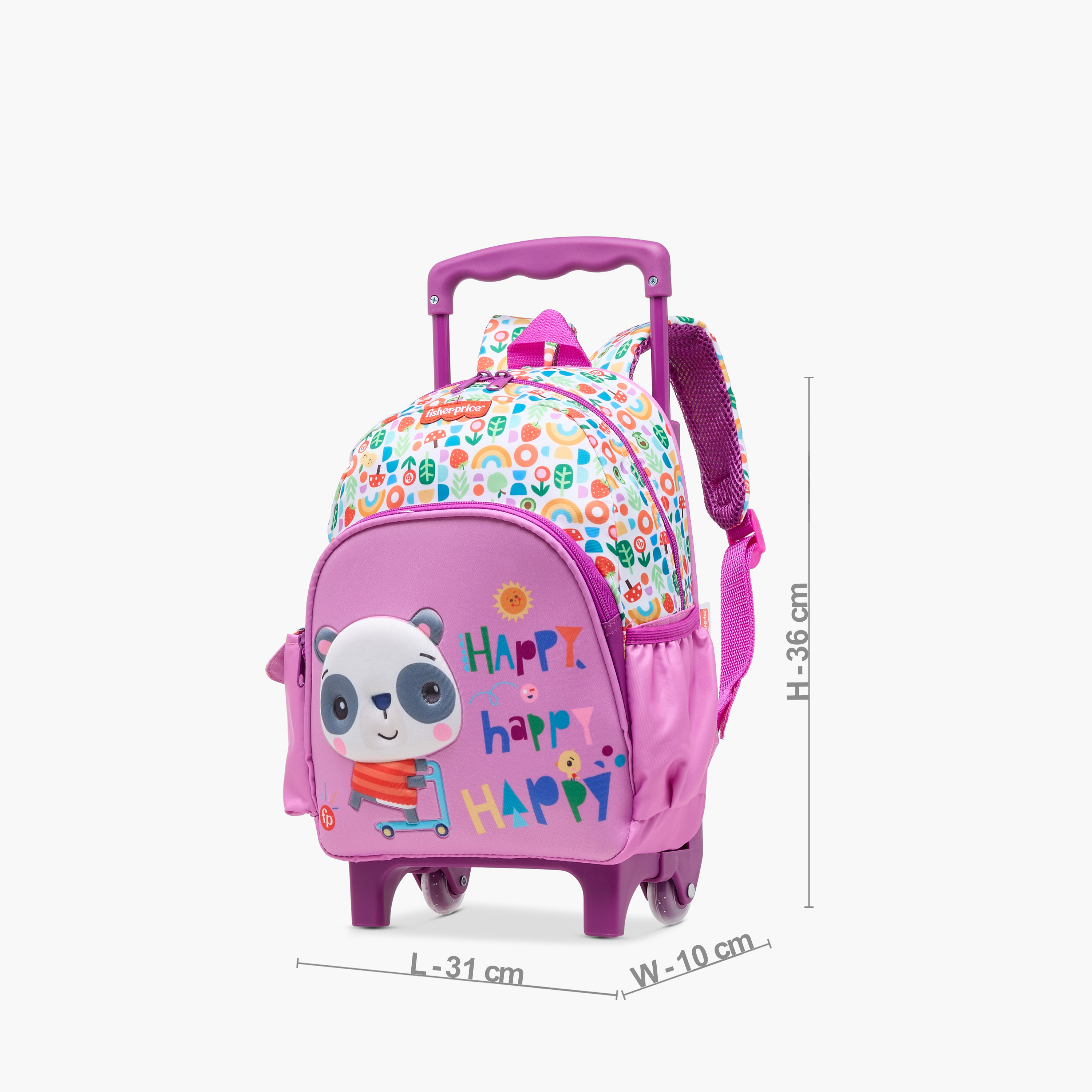Fisher-Price Printed Trolley Backpack with Retractable Handle and Zip Closure-school-bagsandbackpacks-trolleybags-image-2