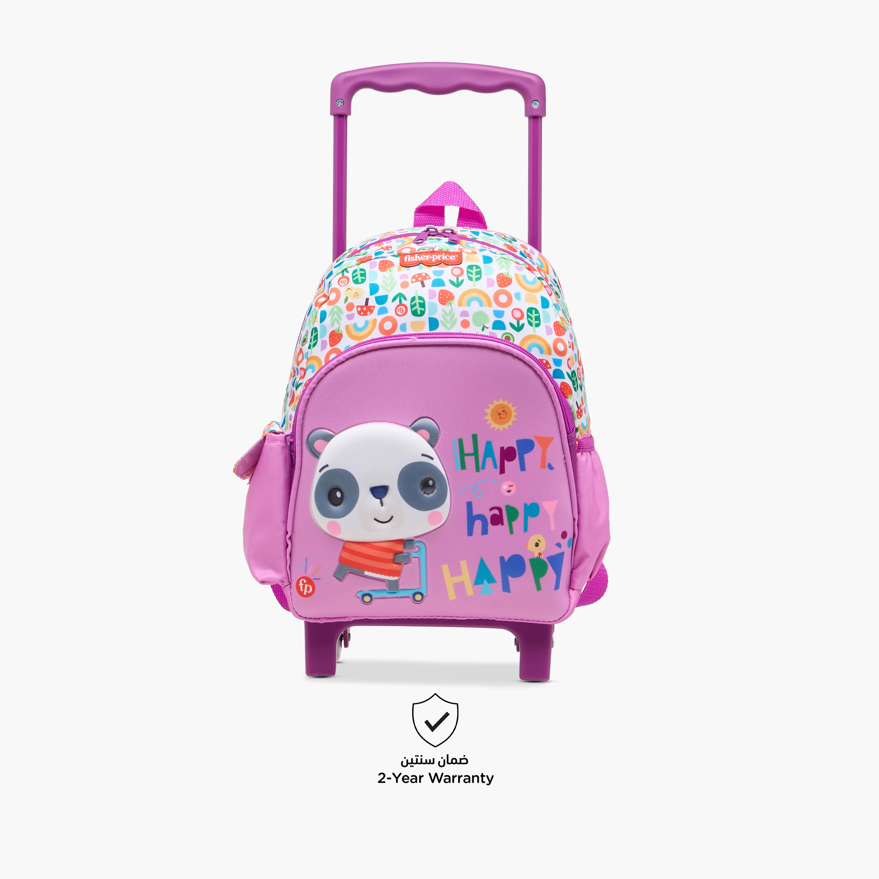 Fisher-Price Printed Trolley Backpack with Retractable Handle and Zip Closure-school-bagsandbackpacks-trolleybags-image-4