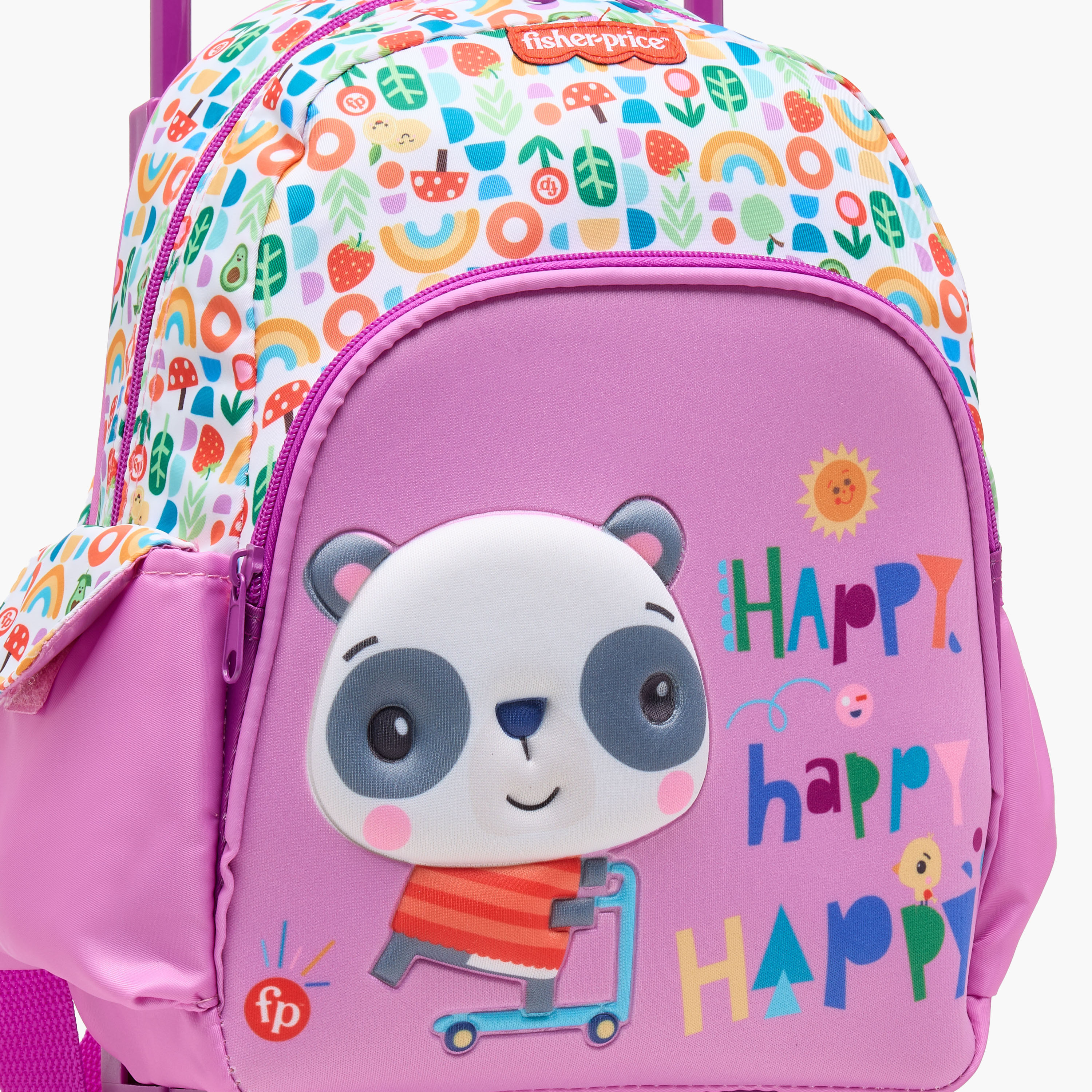 Fisher-Price Printed Trolley Backpack with Retractable Handle and Zip Closure-school-bagsandbackpacks-trolleybags-image-7