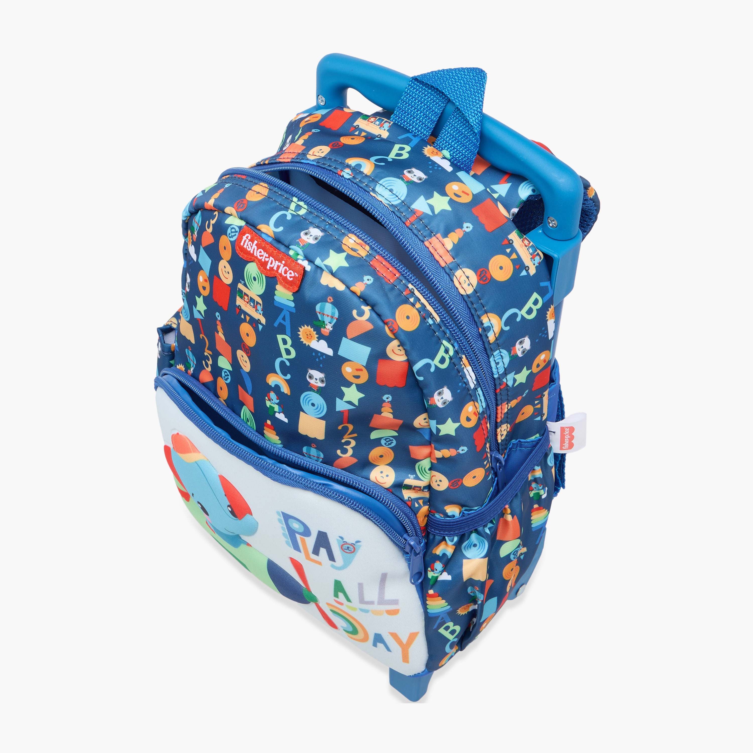 شنطة ظهر ترولي بطبعات ومقبض قابل للسحب وسحاب إغلاق من فيشر-برايس - 12 بوصة-school-bagsandbackpacks-trolleybags-image-13