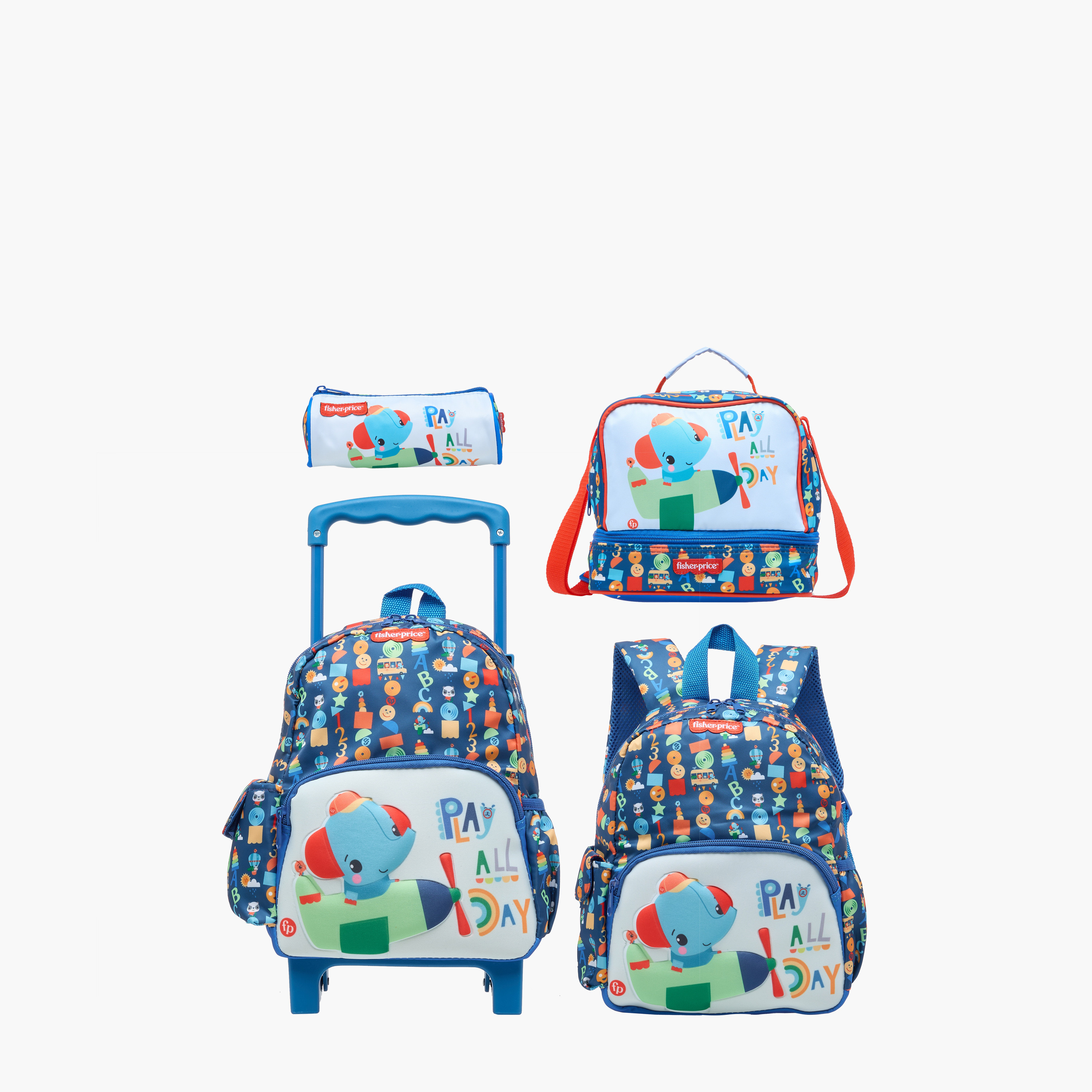 شنطة ظهر ترولي بطبعات ومقبض قابل للسحب وسحاب إغلاق من فيشر-برايس - 12 بوصة-school-bagsandbackpacks-trolleybags-image-15
