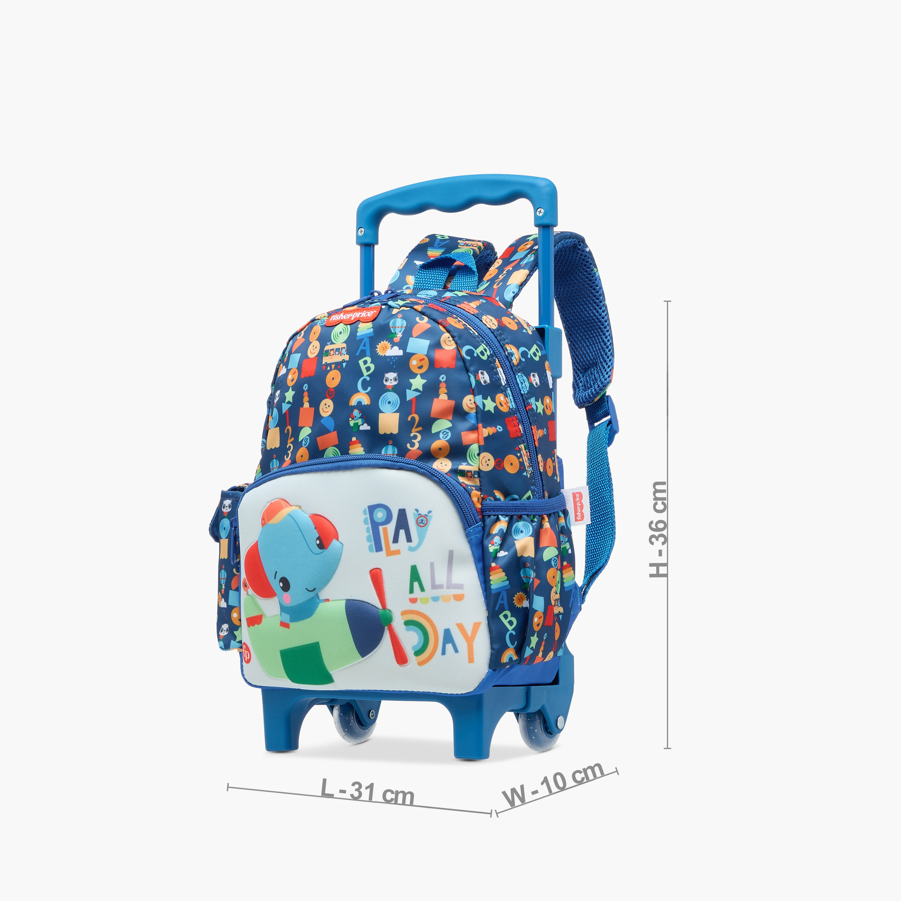 شنطة ظهر ترولي بطبعات ومقبض قابل للسحب وسحاب إغلاق من فيشر-برايس - 12 بوصة-school-bagsandbackpacks-trolleybags-image-2