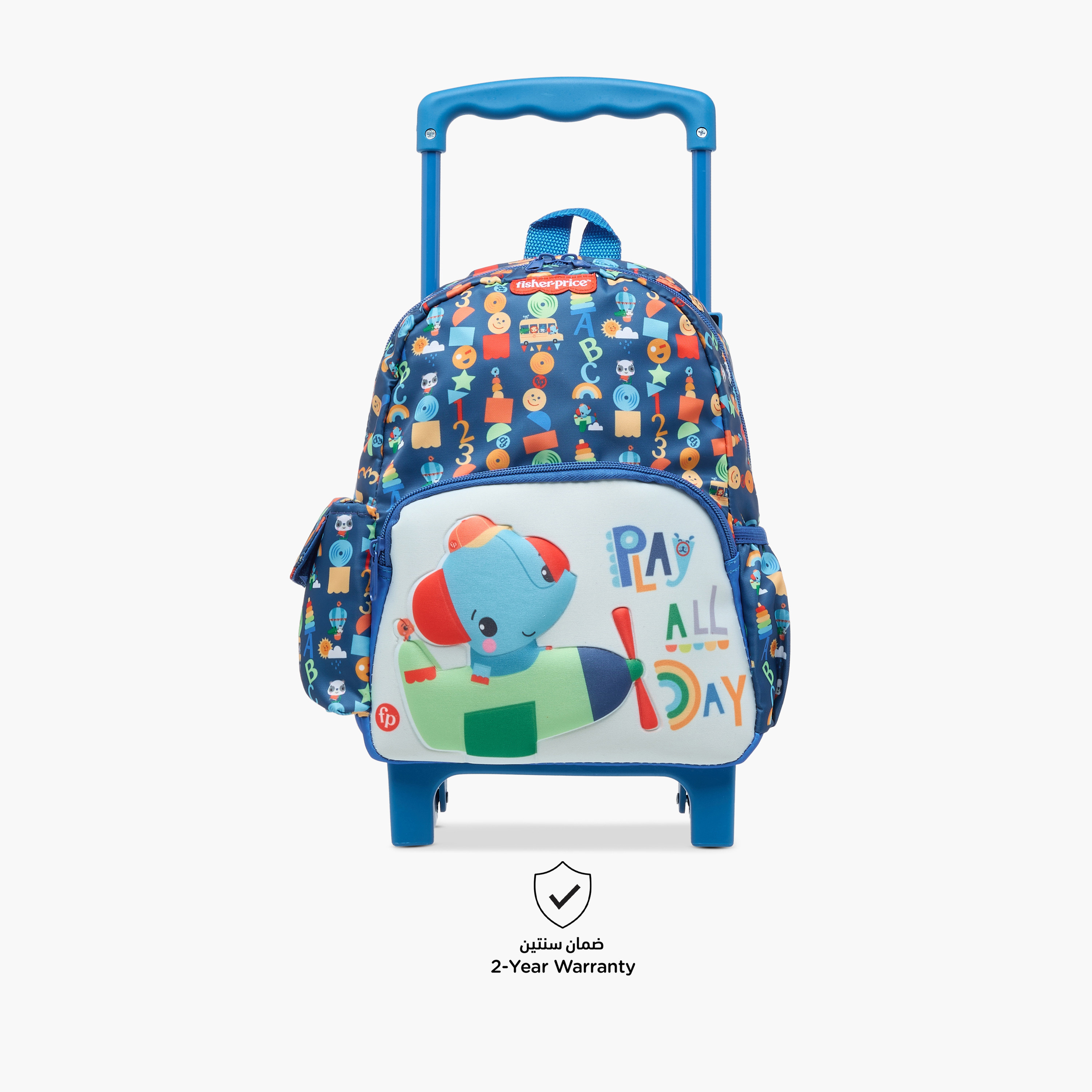 شنطة ظهر ترولي بطبعات ومقبض قابل للسحب وسحاب إغلاق من فيشر-برايس - 12 بوصة-school-bagsandbackpacks-trolleybags-image-4