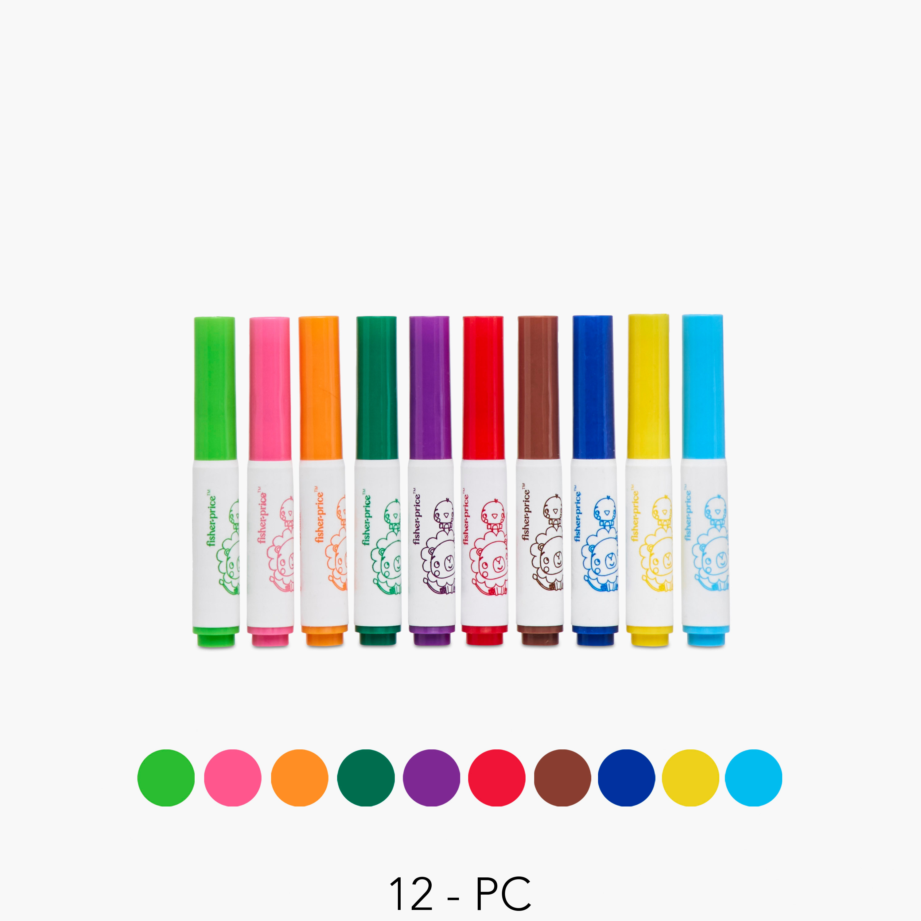Fisher-Price 12-Piece Baby Round Tip Colour Marker Set-school-stationery-accessories-image-1
