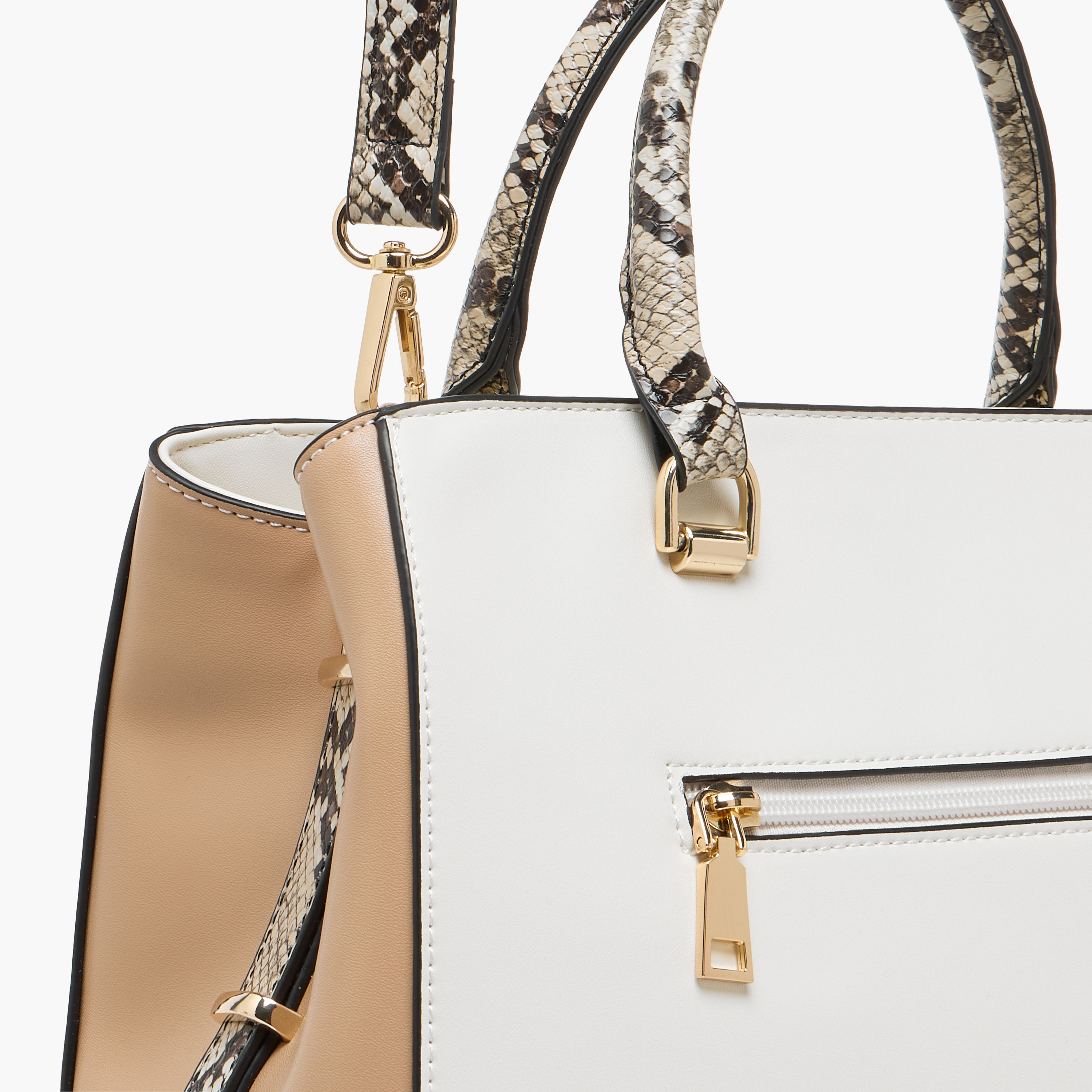 Sasha Solid Tote Bag with Detachable Strap and Zip Closure-women-bagsandwallets-handbags-image-6