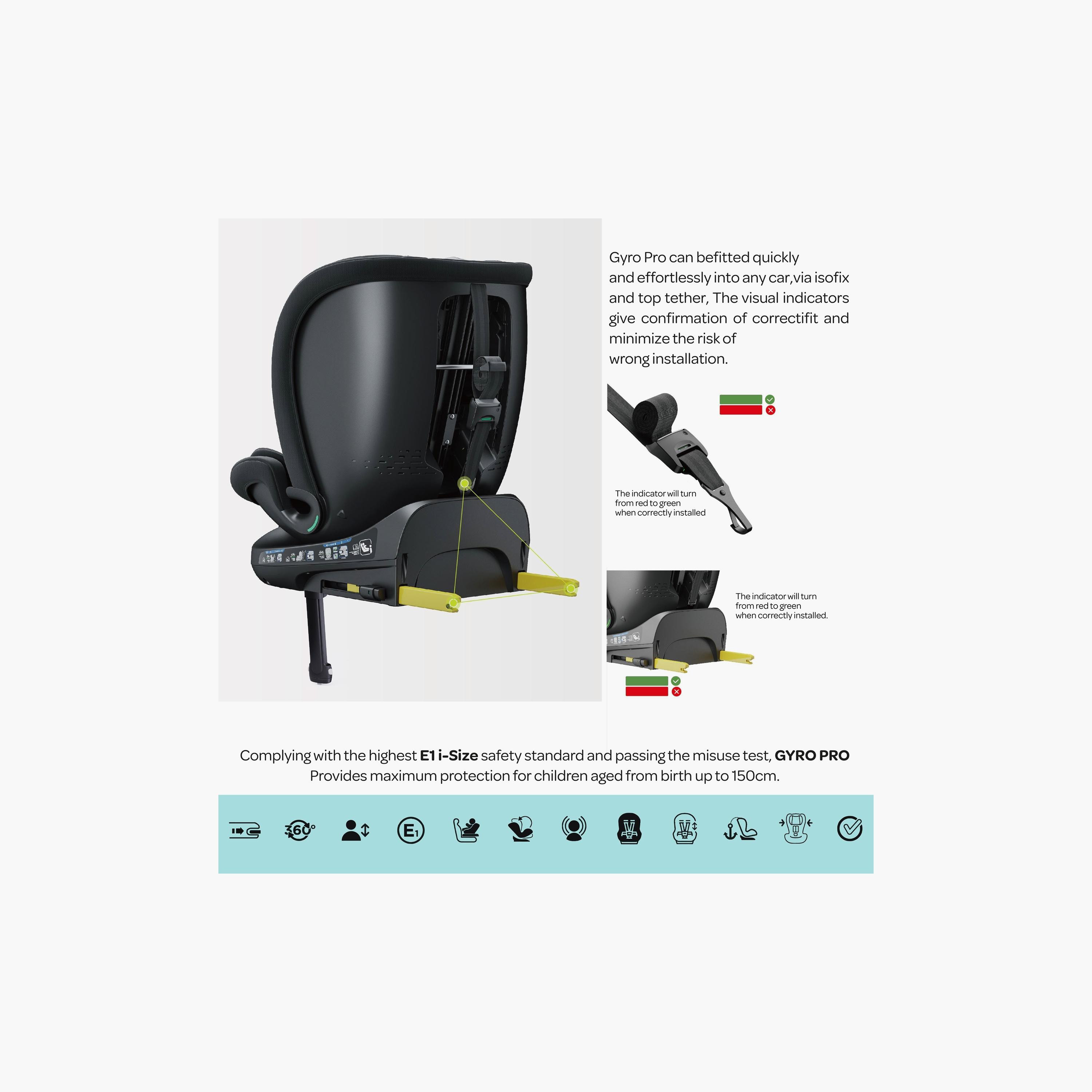 Moon Gyro Pro i-Size 360° Rotating Car Seat with ISOFIX - 0 Months to 12 Year-baby-gear-carseats-image-2