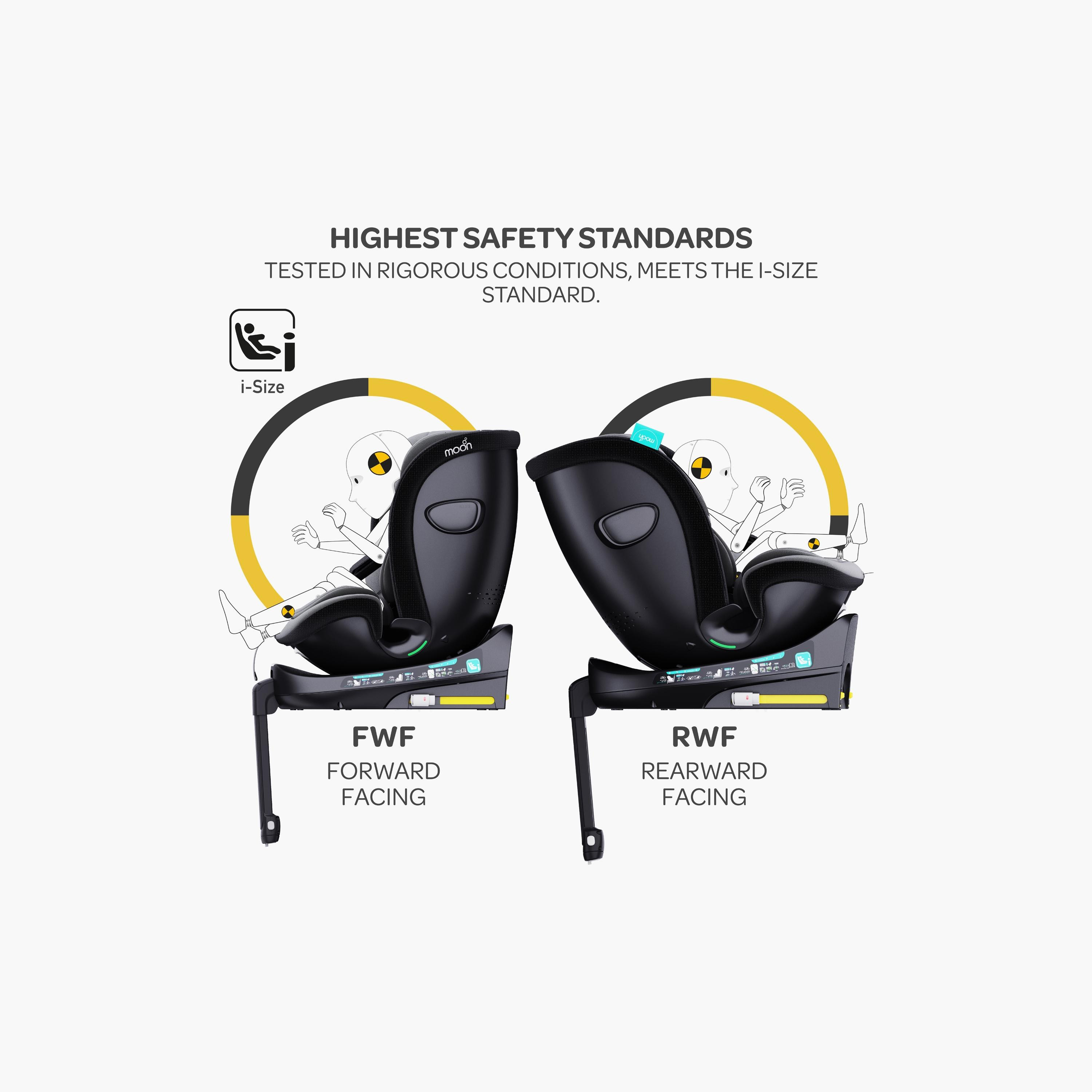 Moon Gyro Pro+ i-Size 360° Rotating Car Seat with ISOFIX - 0 Month to 12 Years - Grey-baby-gear-carseats-image-2