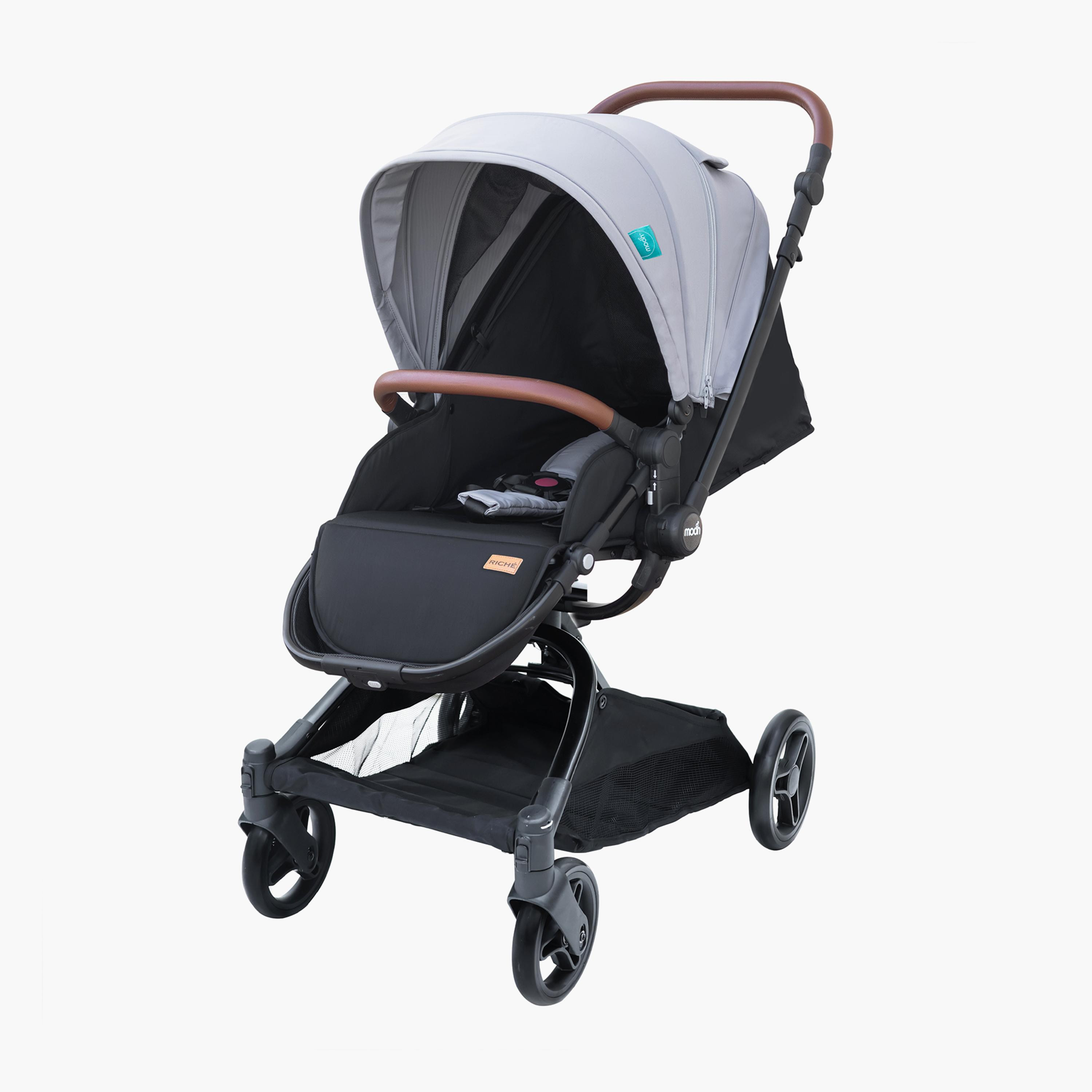 Moon Riche Advanced Baby Stroller with 360° Rotating Handle - Grey-baby-gear-strollersandprams-strollers-image-1