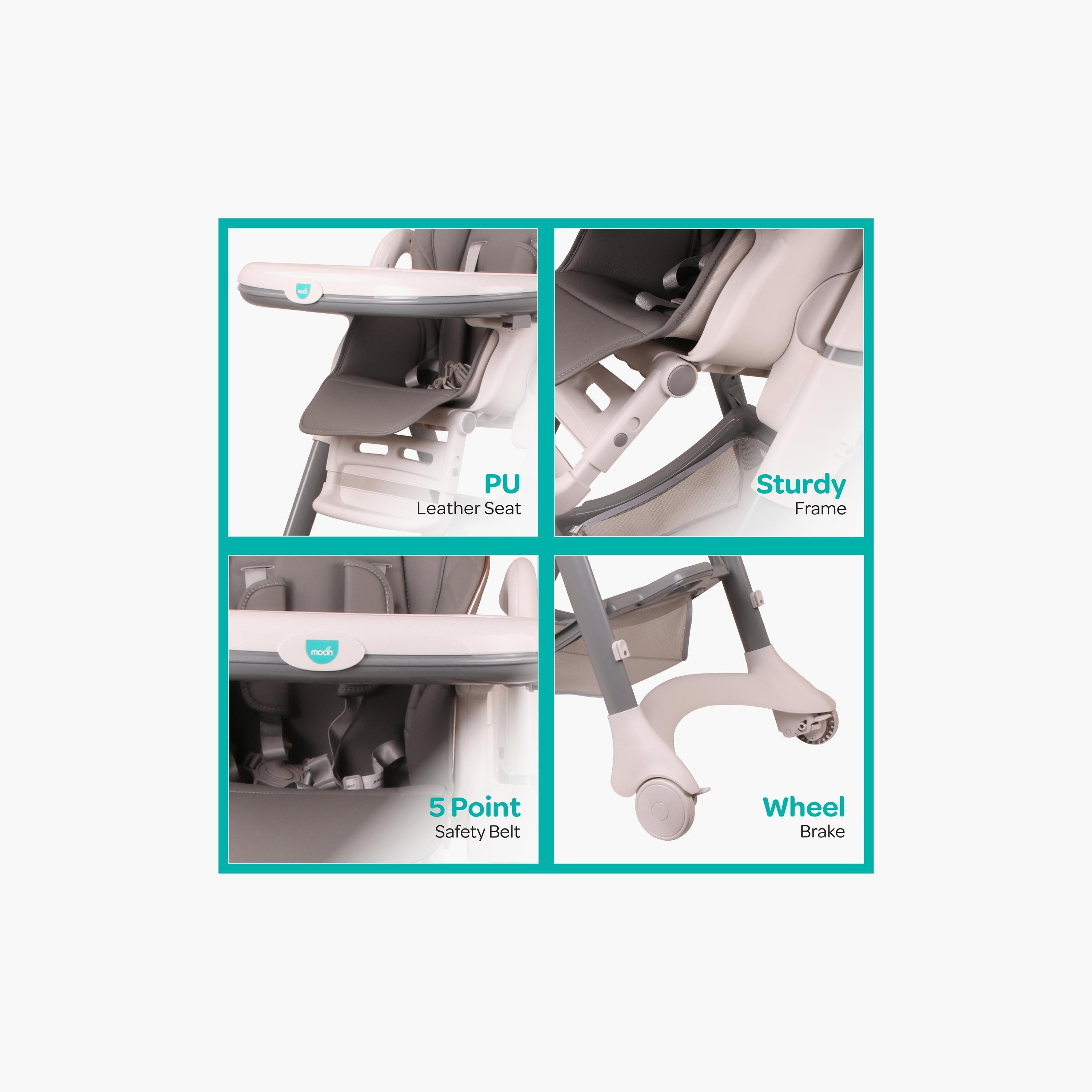 Moon Trestle Foldable Baby Feeding & Dinning High Chair-baby-feeding-highchairsandboosters-image-5
