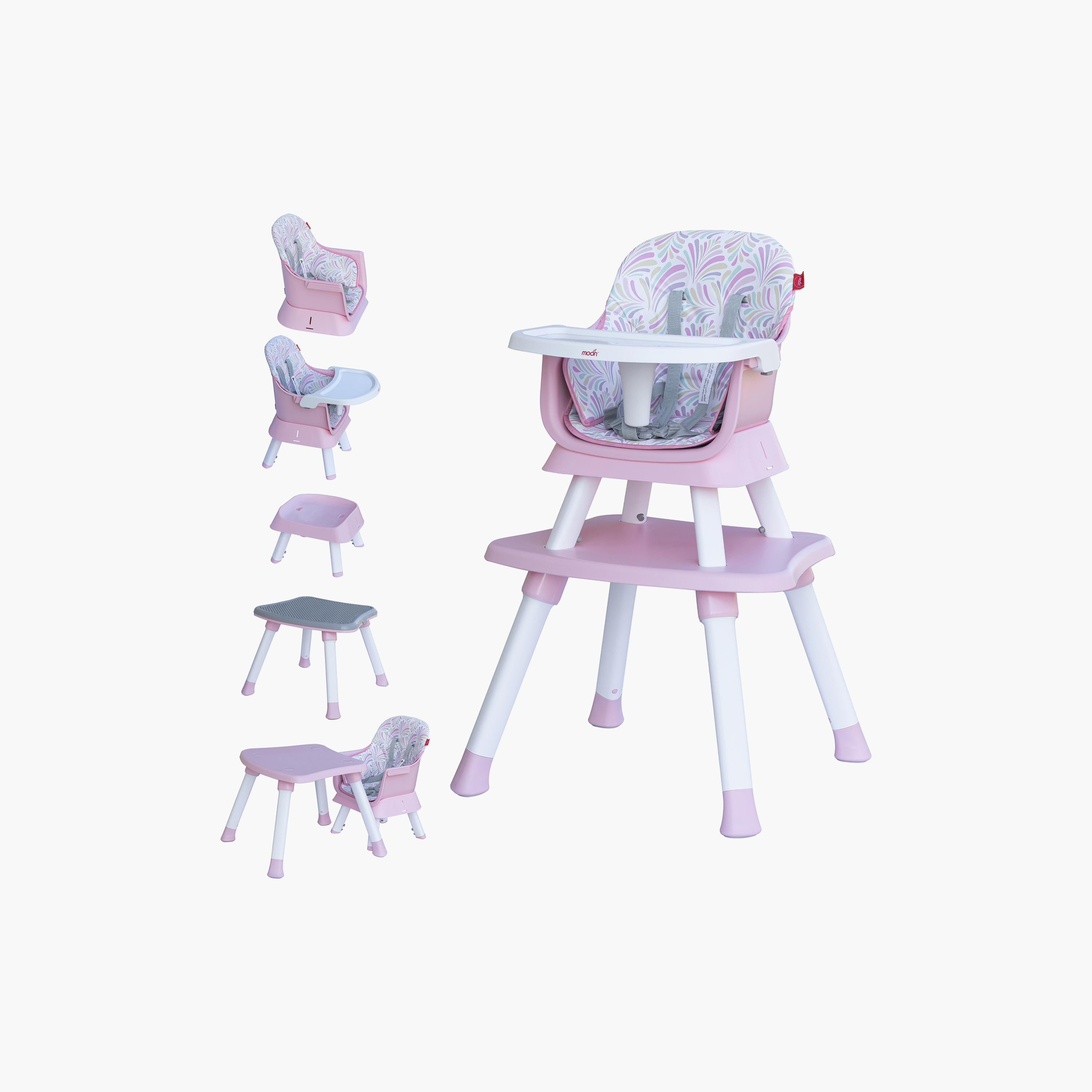 Moon 6-in-1 High Chair - Pink-baby-feeding-highchairsandboosters-image-2