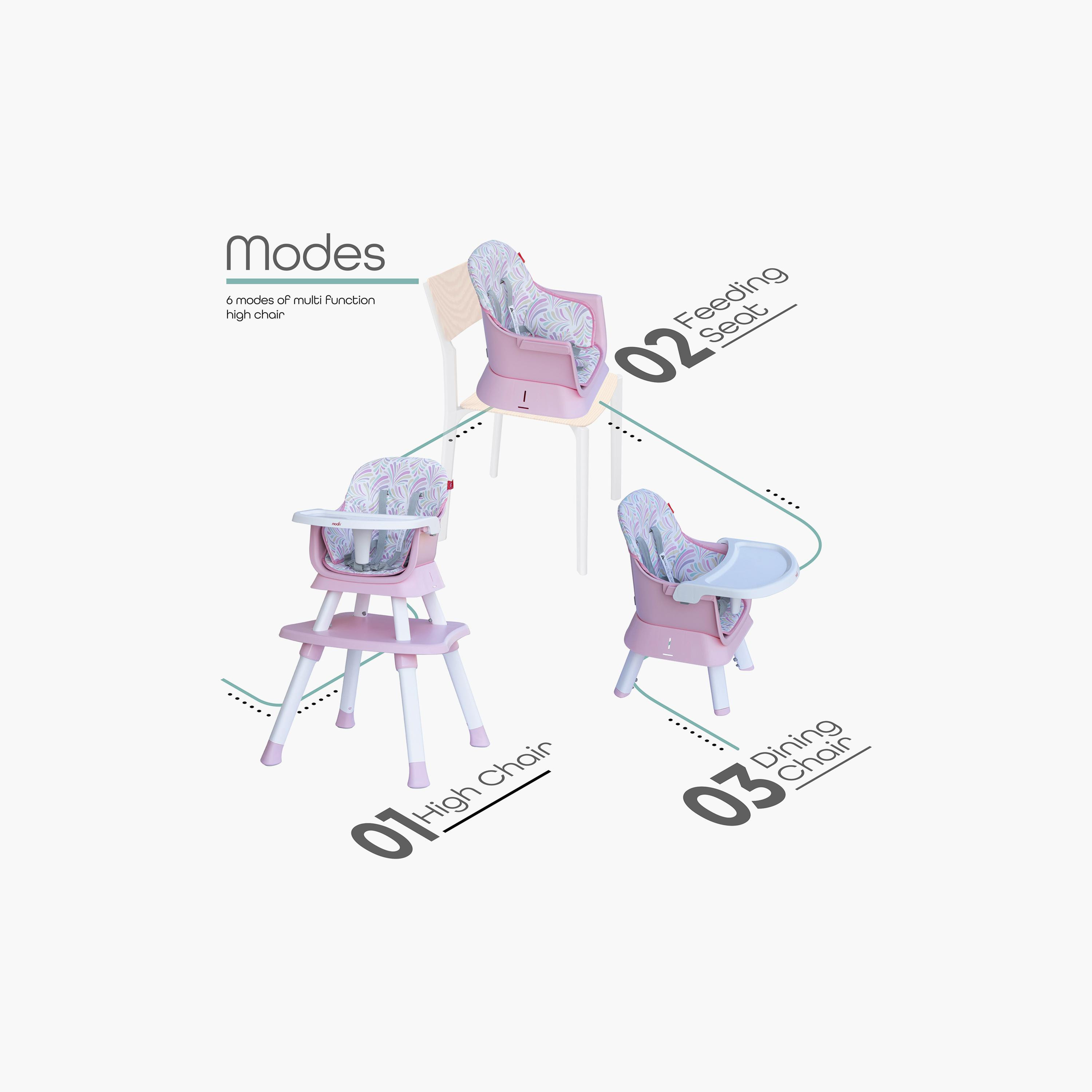Moon 6-in-1 High Chair - Pink-baby-feeding-highchairsandboosters-image-3