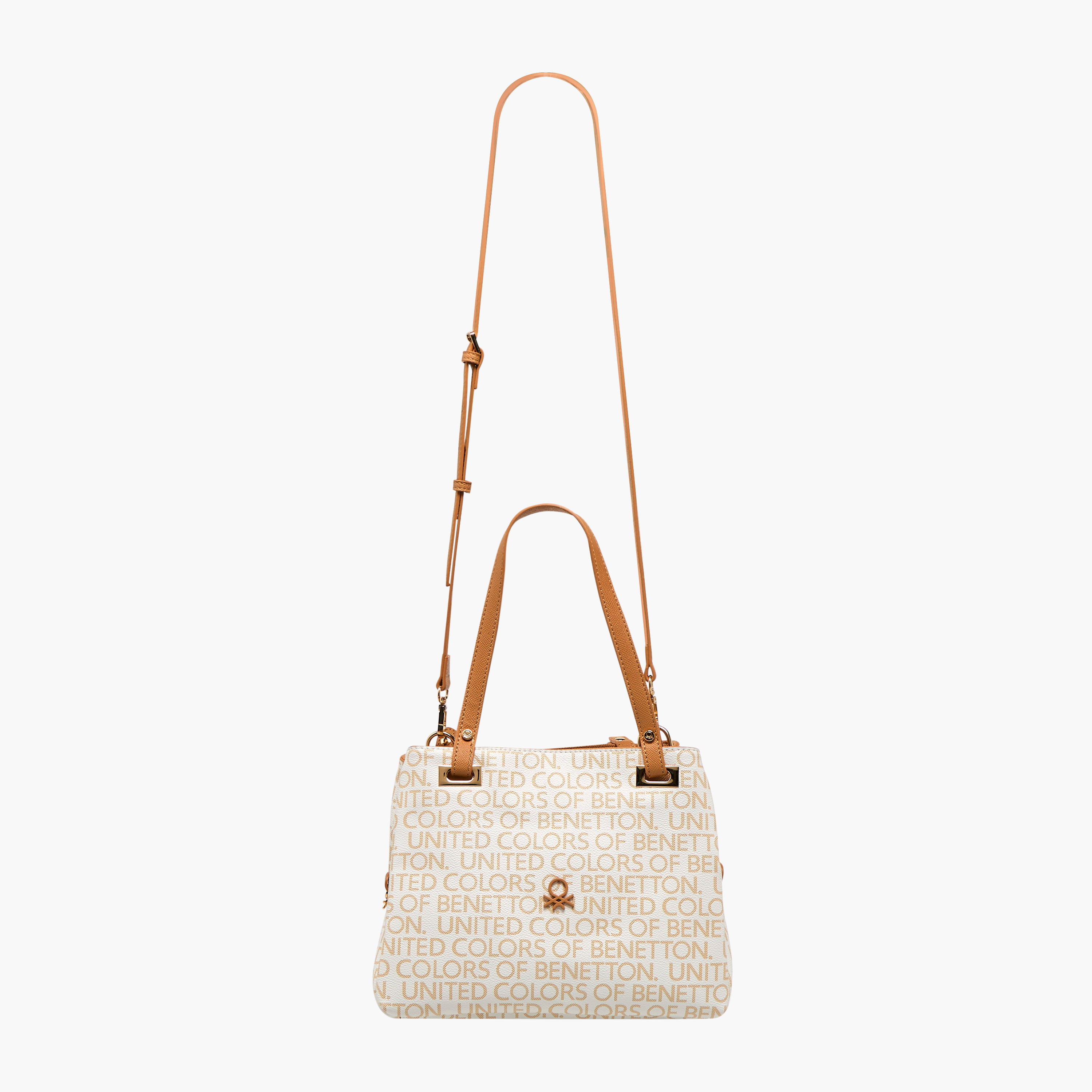 UCB Monogram Print Tote Bag with Double Handle-women-bagsandwallets-handbags-image-3