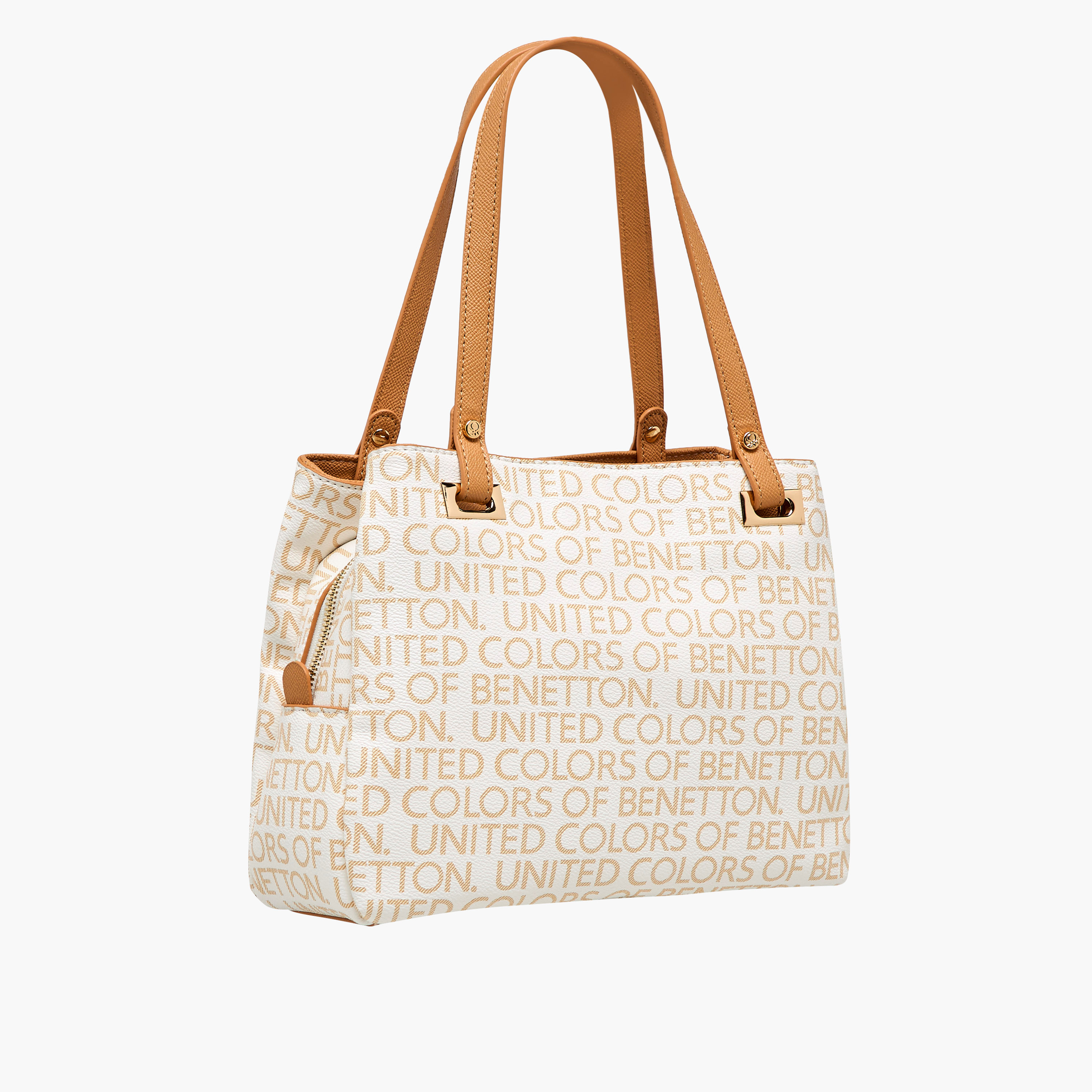 UCB Monogram Print Tote Bag with Double Handle-women-bagsandwallets-handbags-image-4