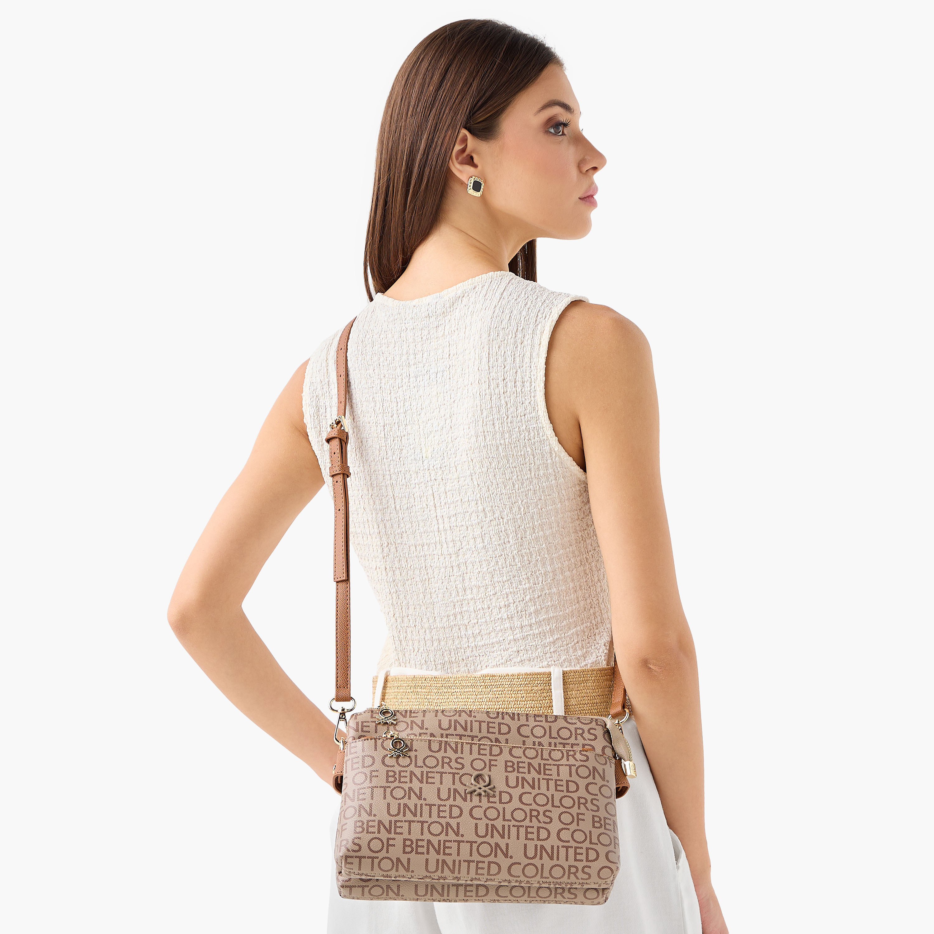 UCB Monogram Print Crossbody Bag with Detachable Strap and Zip Closure-women-bagsandwallets-handbags-image-8