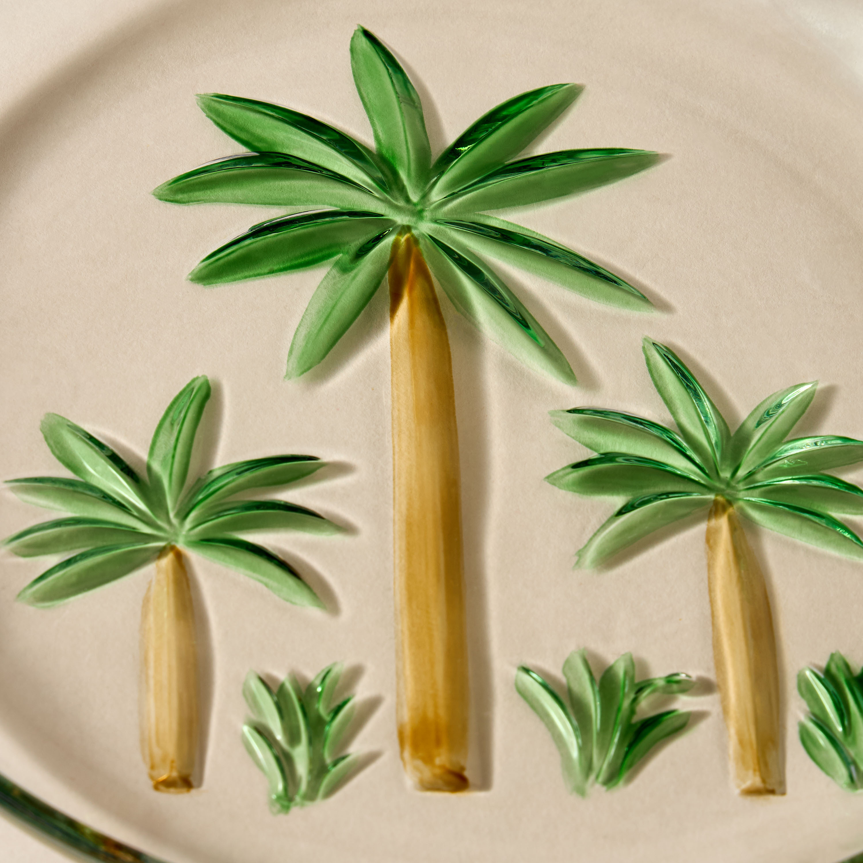 Palm Tree Glass Plate - 21 cm-household-dining-dinnerware-plates-image-3