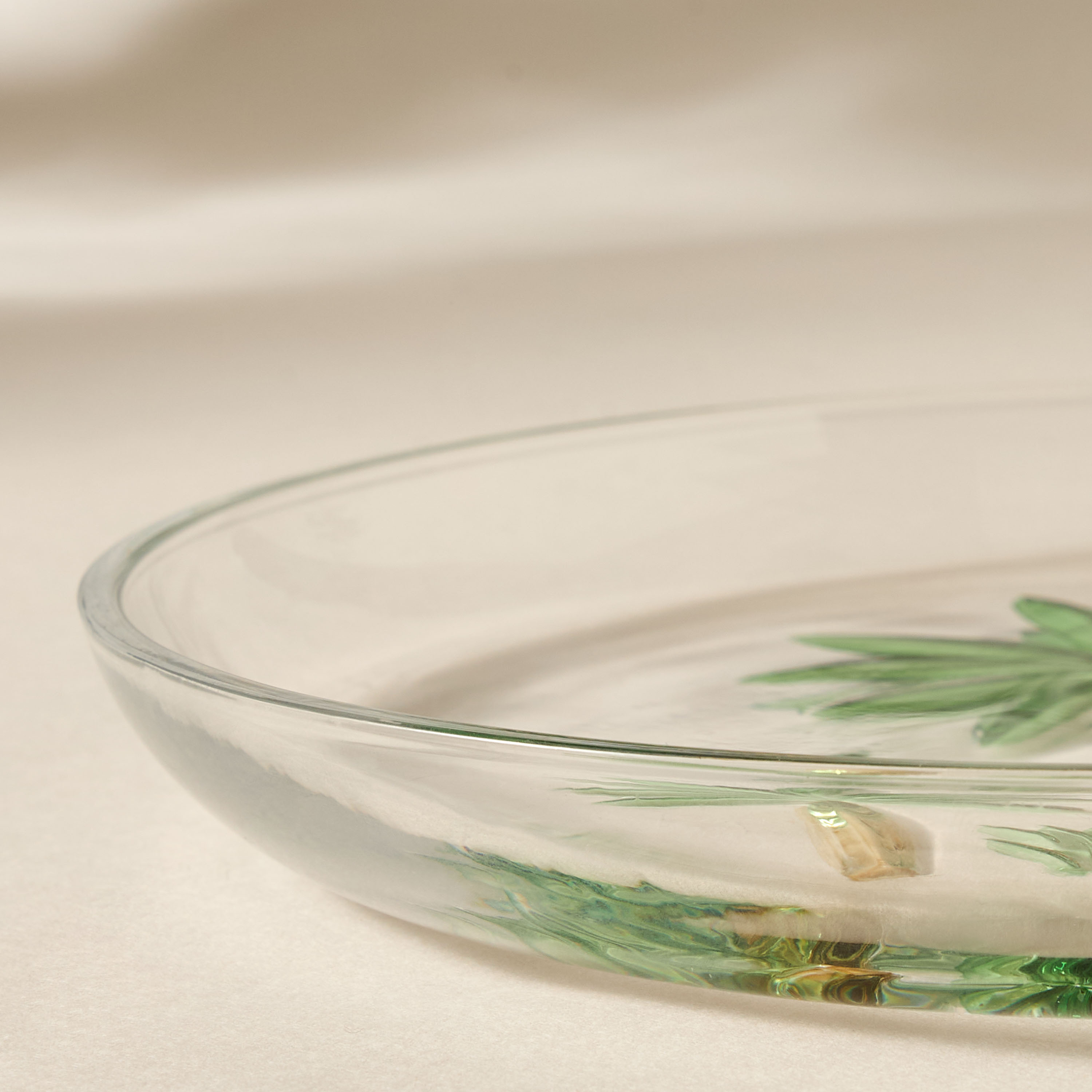 Palm Tree Glass Plate - 21 cm-household-dining-dinnerware-plates-image-4