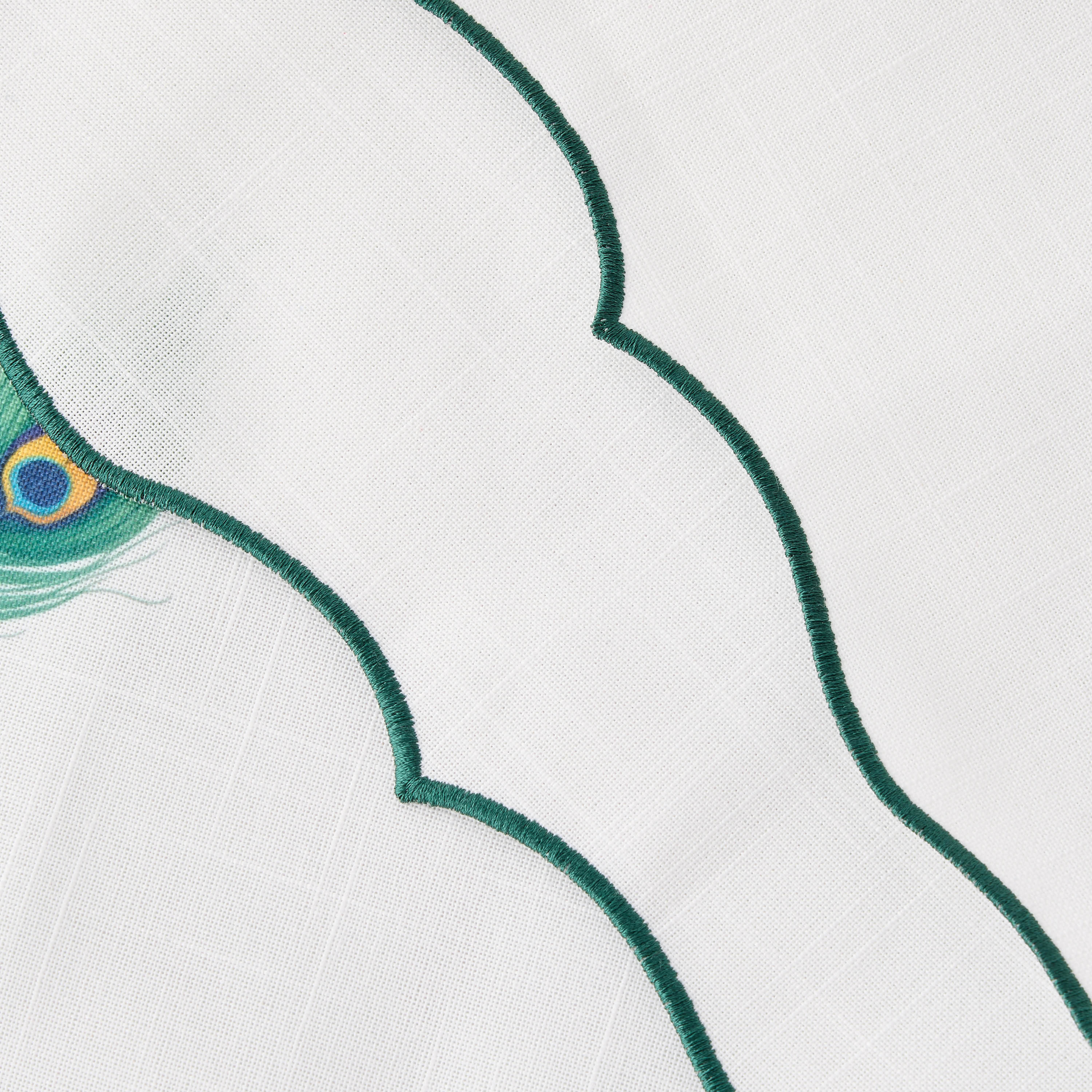 Peacock Feather Print 4-Piece Napkin Set - 40x40 cms-household-dining-tablelinen-napkinsandaccessories-image-4