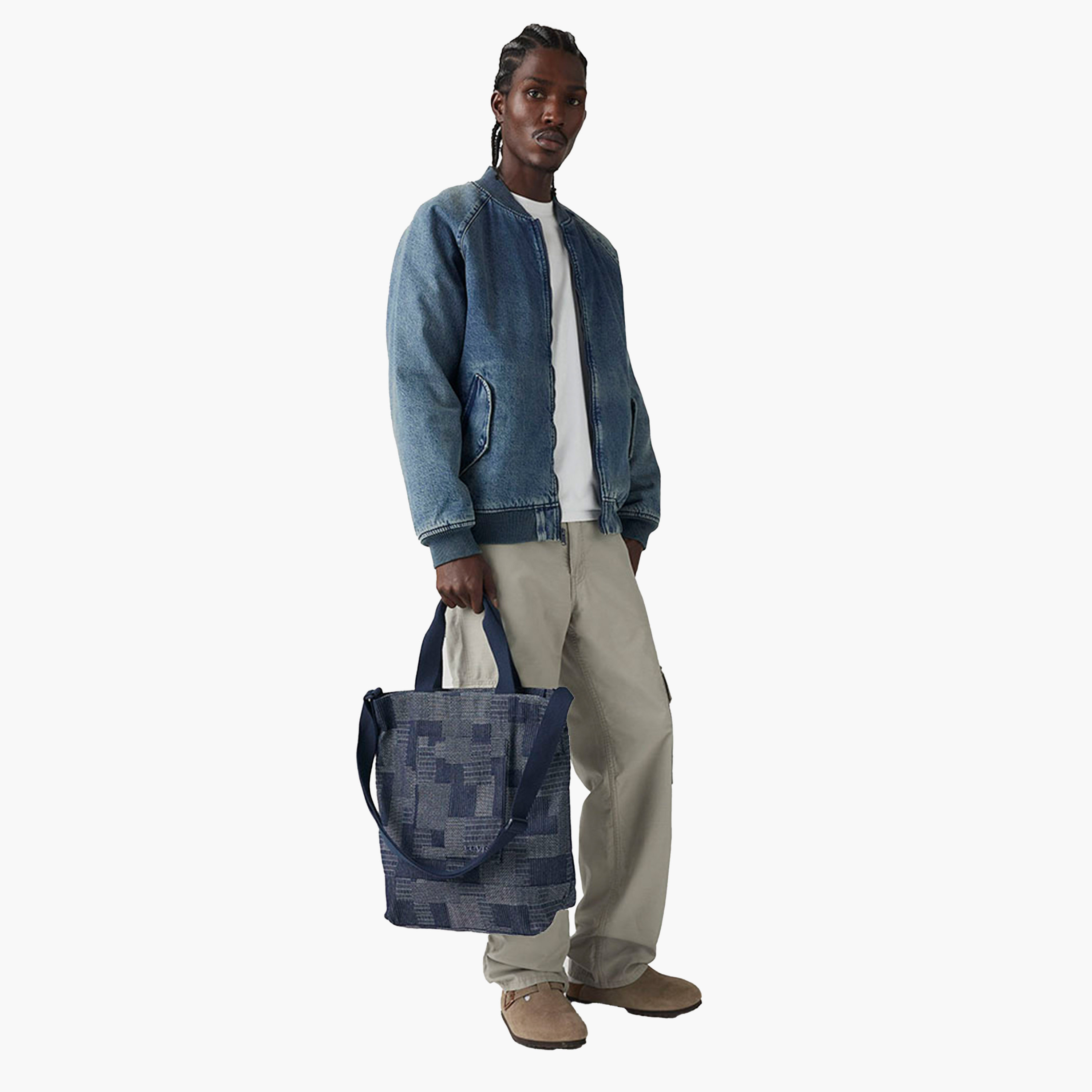 ليفايز- شنطة حمل بمقبض علوي تجريدي مع سحاب إغلاق وحزام قابل للتعديل-men-bags-image-4