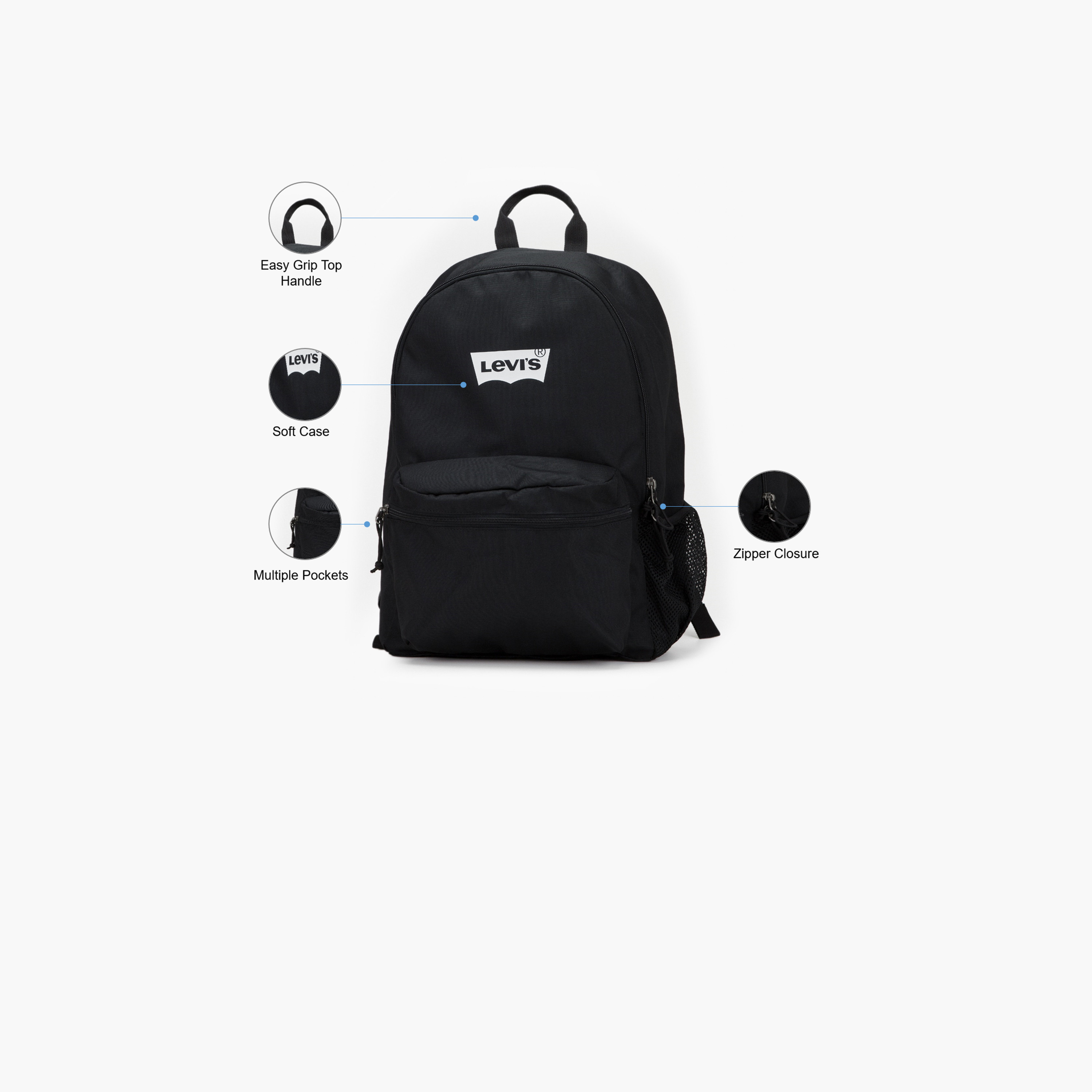 Levi's 20L Backpack, Polyester, Adjustable Shoulder Straps | 380040257-school-bagsandbackpacks-backpacks-image-2