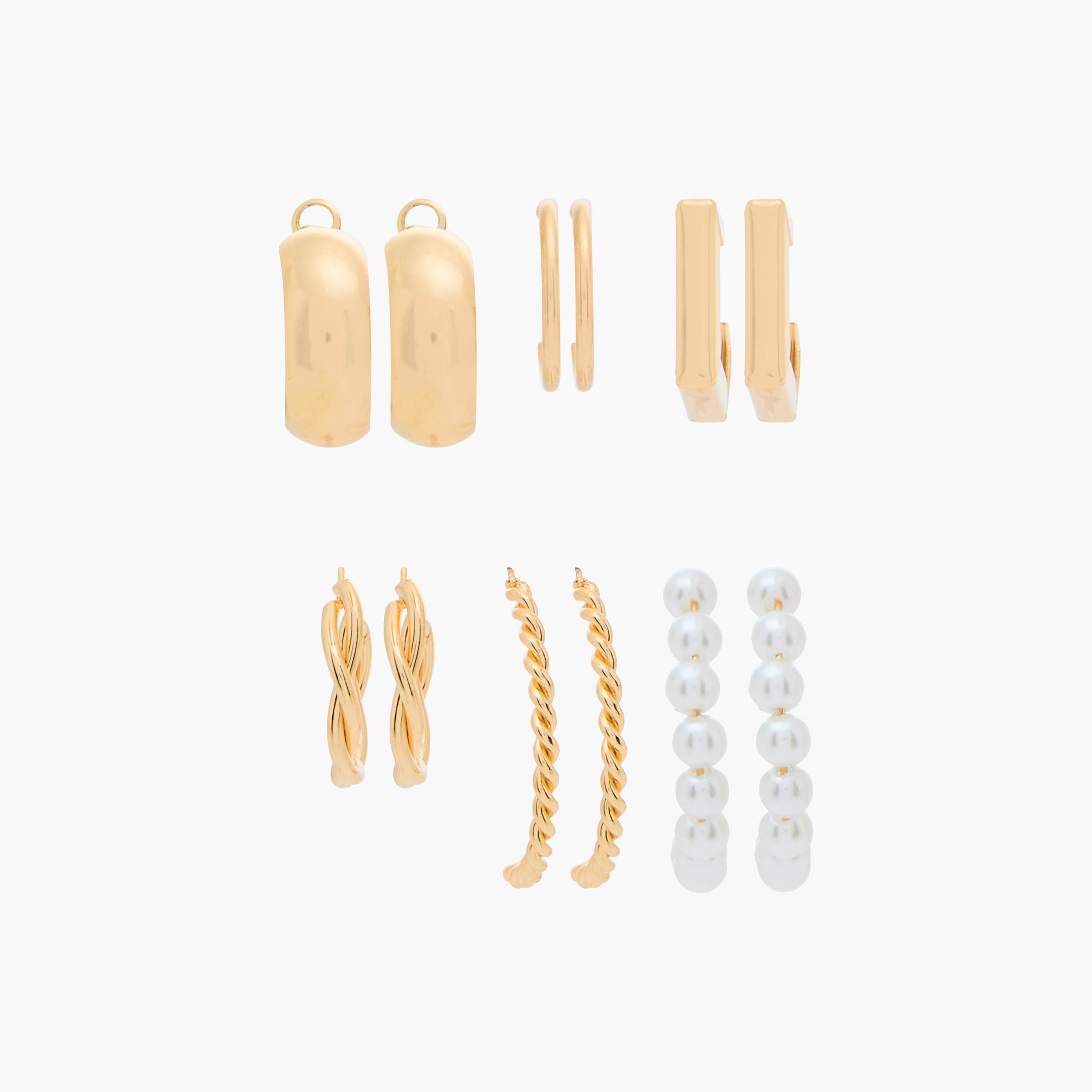 Assorted Hoop Earrings - Set of 6-women-watchesandjewellery-jewellery-earrings-image-1
