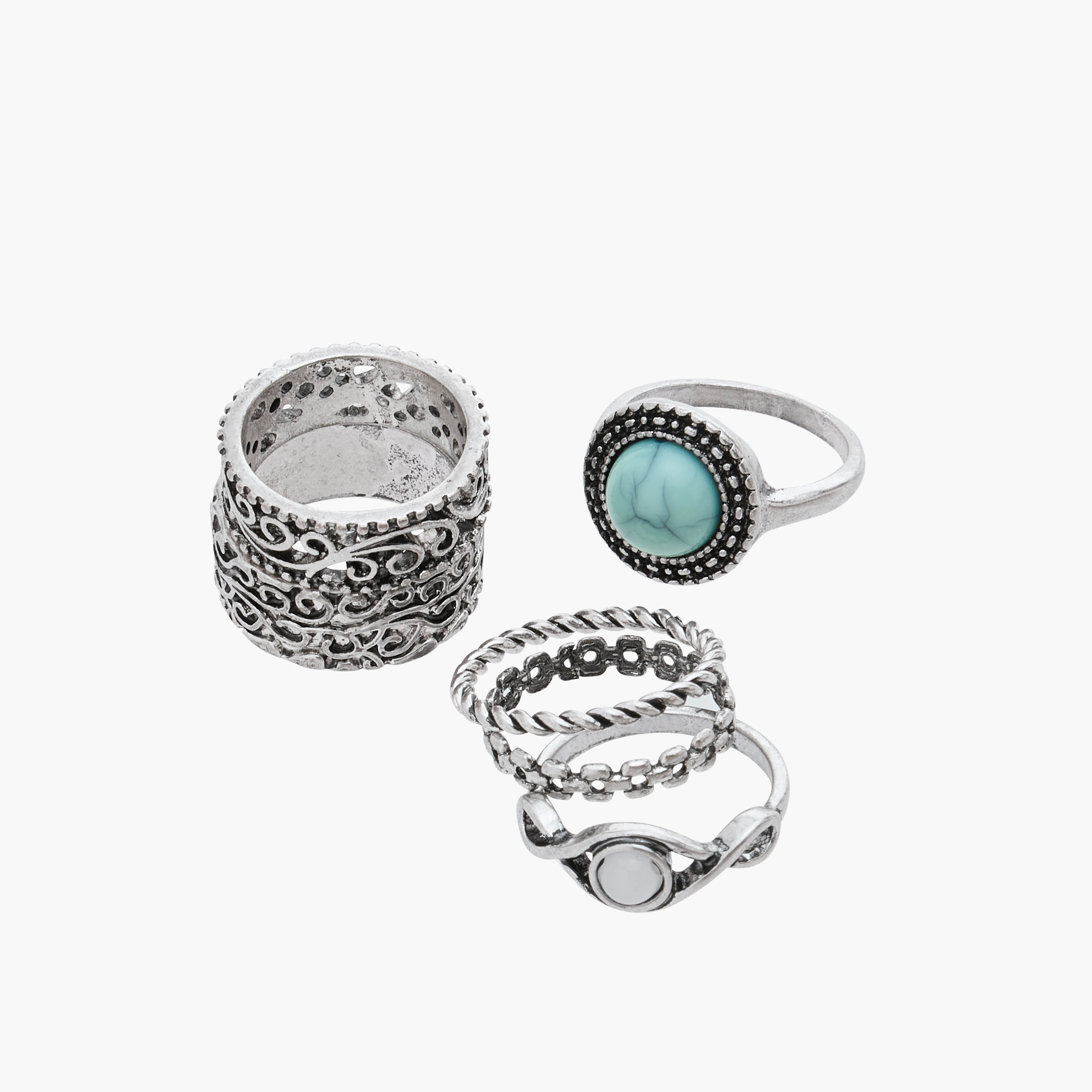 خواتم متنوعة - طقم من 6 قطع-women-watchesandjewellery-jewellery-rings-image-2
