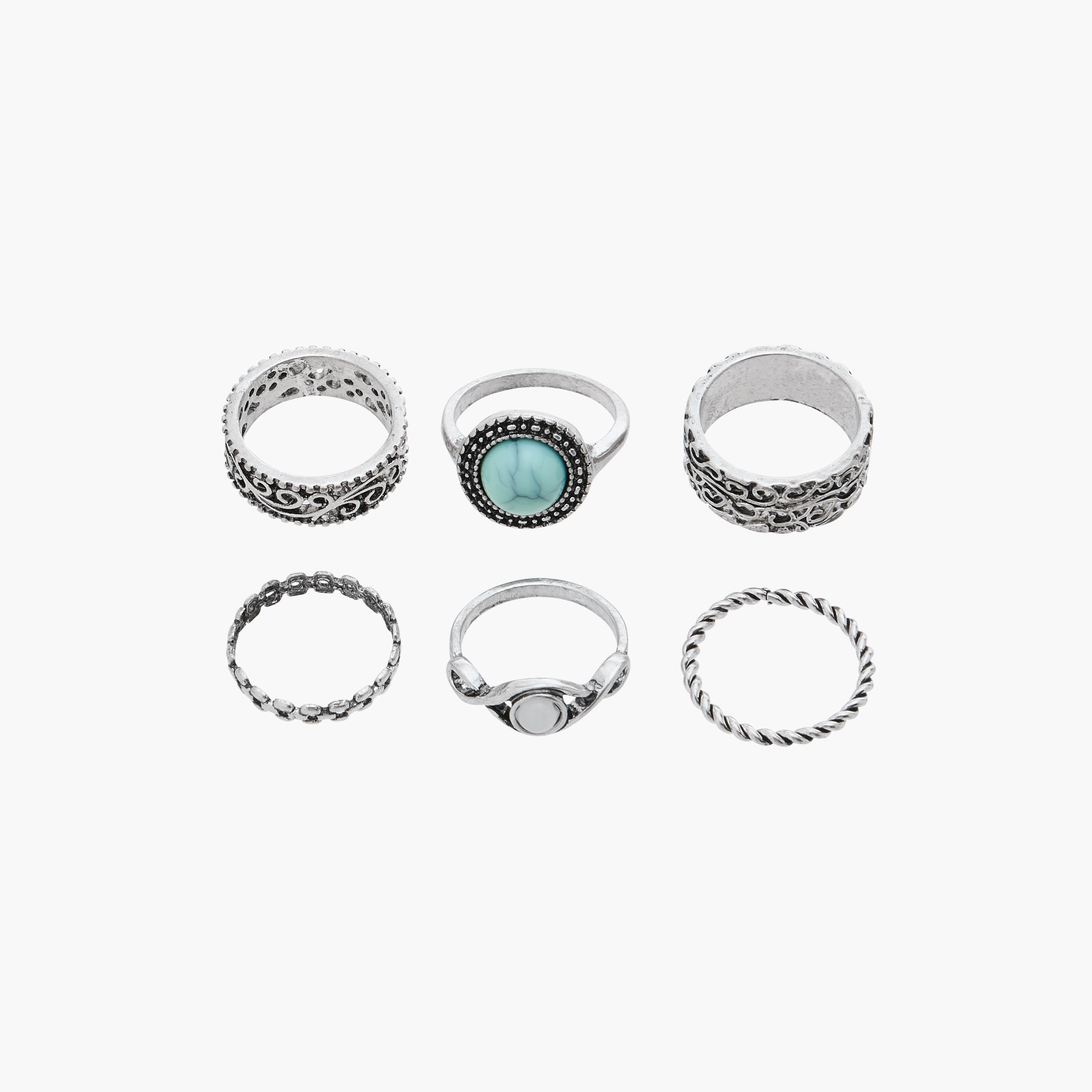خواتم متنوعة - طقم من 6-women-watchesandjewellery-jewellery-rings-image-1