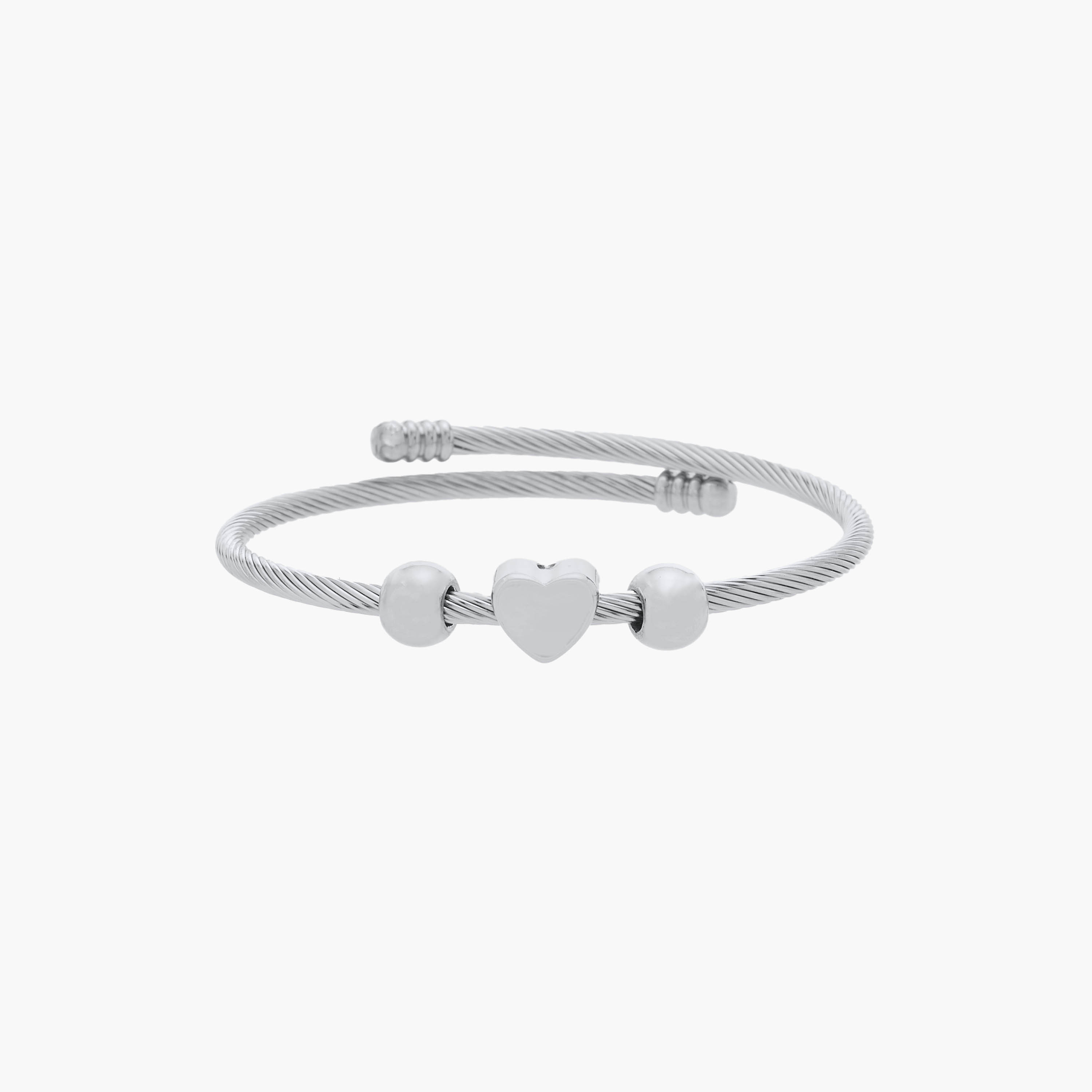 Heart Charm Twisted Cuff Bracelet-women-watchesandjewellery-jewellery-banglesandbracelets-image-1