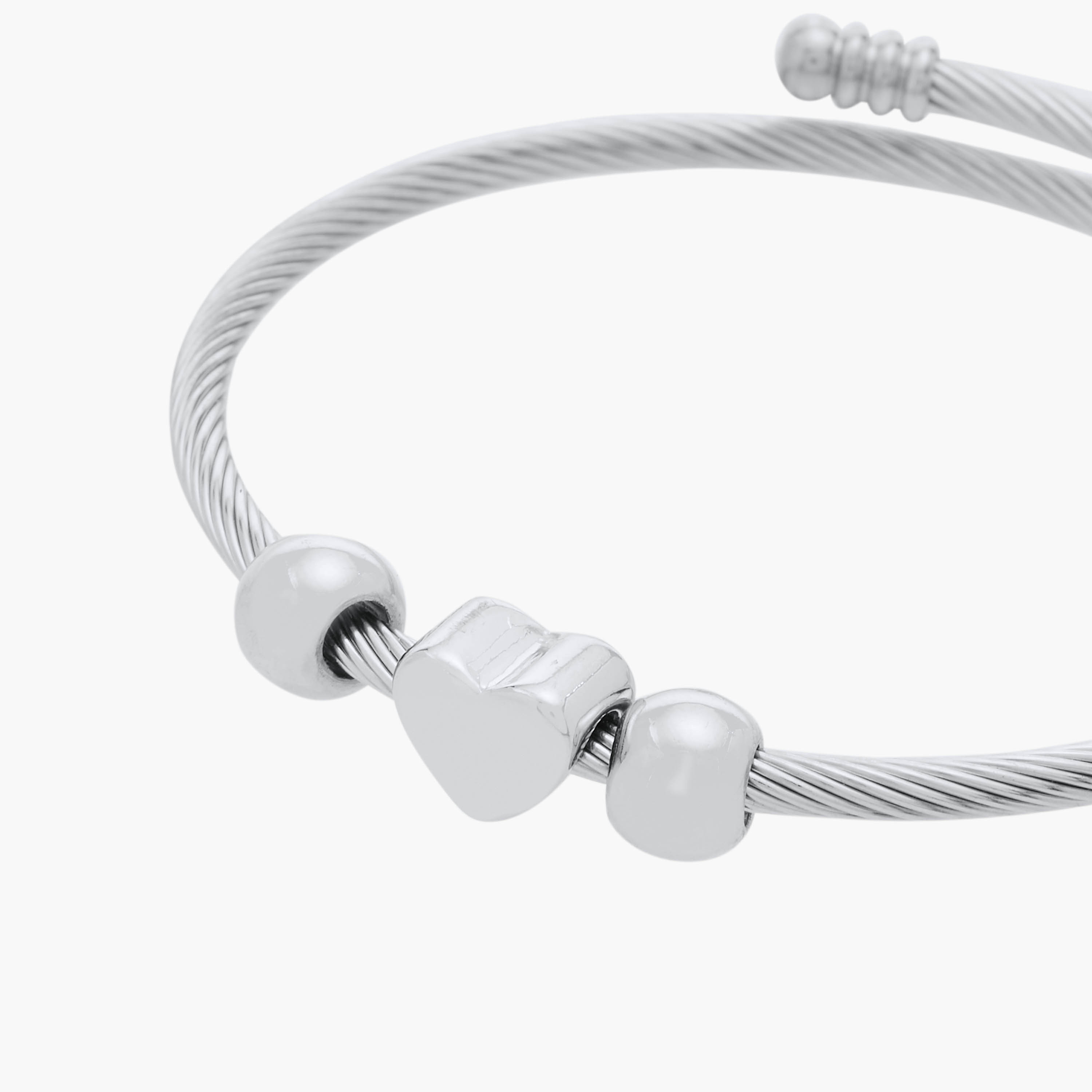 Heart Charm Twisted Cuff Bracelet-women-watchesandjewellery-jewellery-banglesandbracelets-image-3